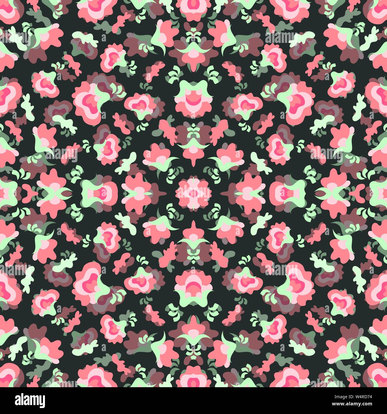 pink flowers on dark background vector illustration Stock Vector Image