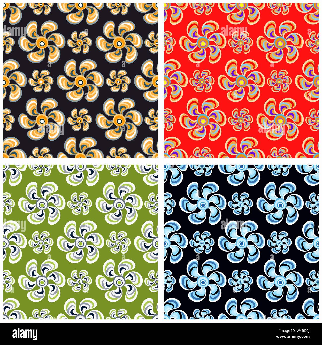 Flowers abstract background collection of vector illustration Stock ...