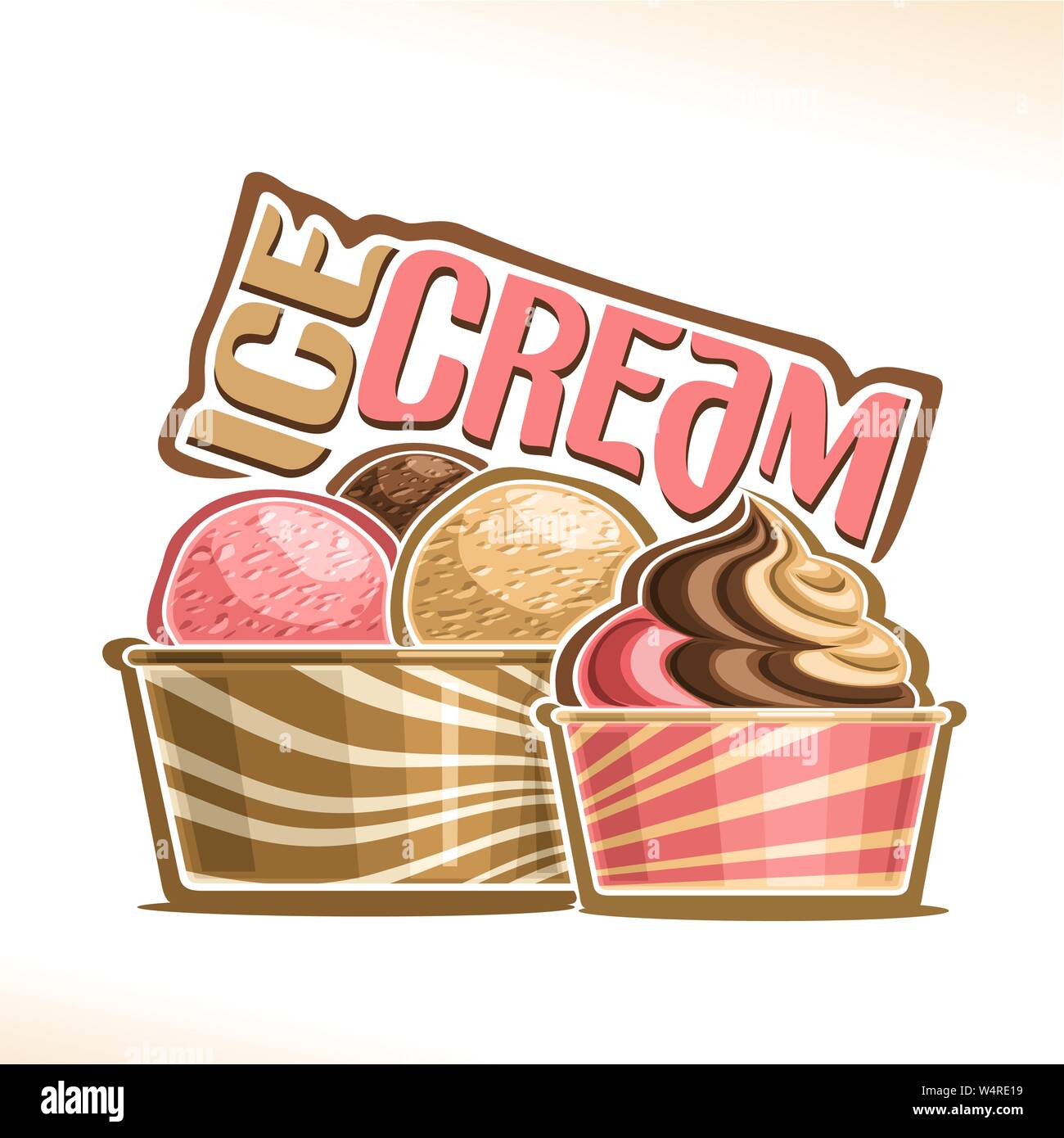 Vector illustration of natural Ice Cream Stock Vector Image & Art - Alamy