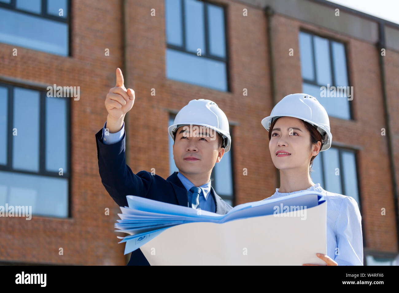 Portrait of architects, Beijing, China Stock Photo