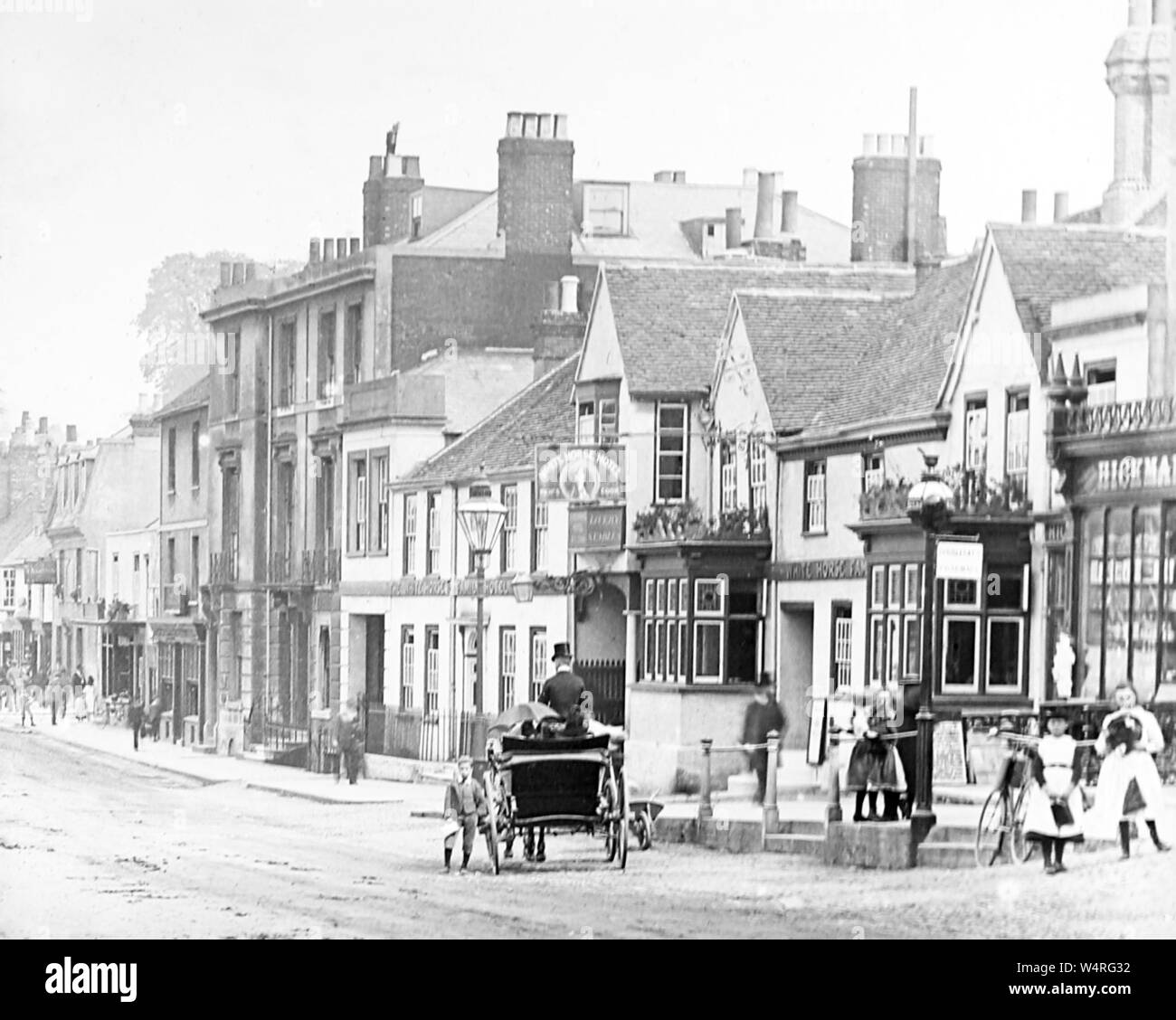 Dorking High Street, Victorian period Stock Photo