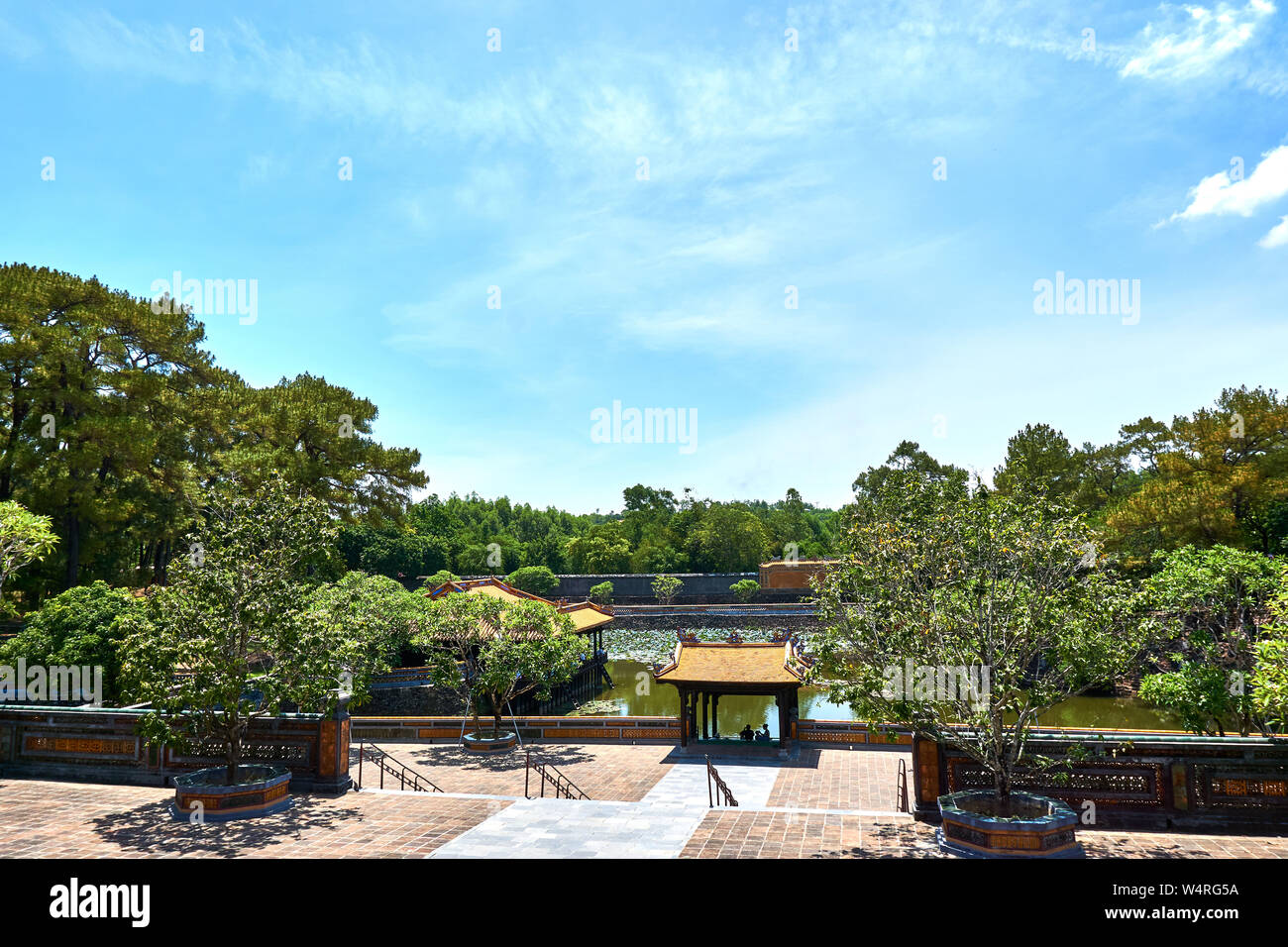 Tomb and gardens of Tu Duc emperor in Hue, Vietnam - A UNESCO World Heritage Site Stock Photo