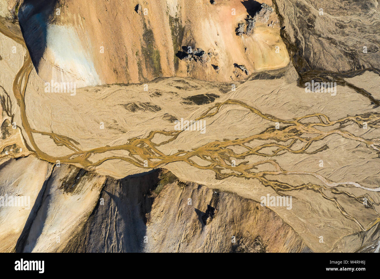 Aerial photograph of a glacial river Stock Photo Alamy