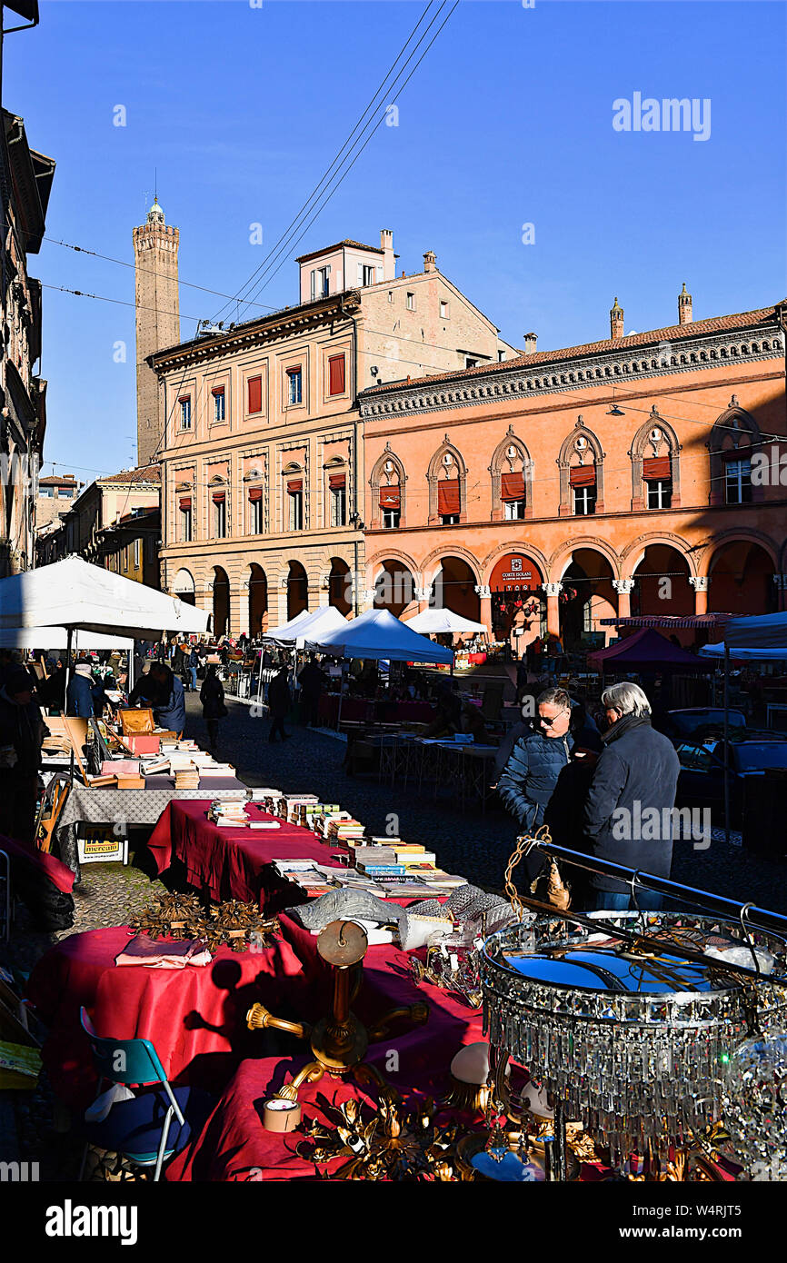 Flea market on piazza santa stefano hires stock photography and images