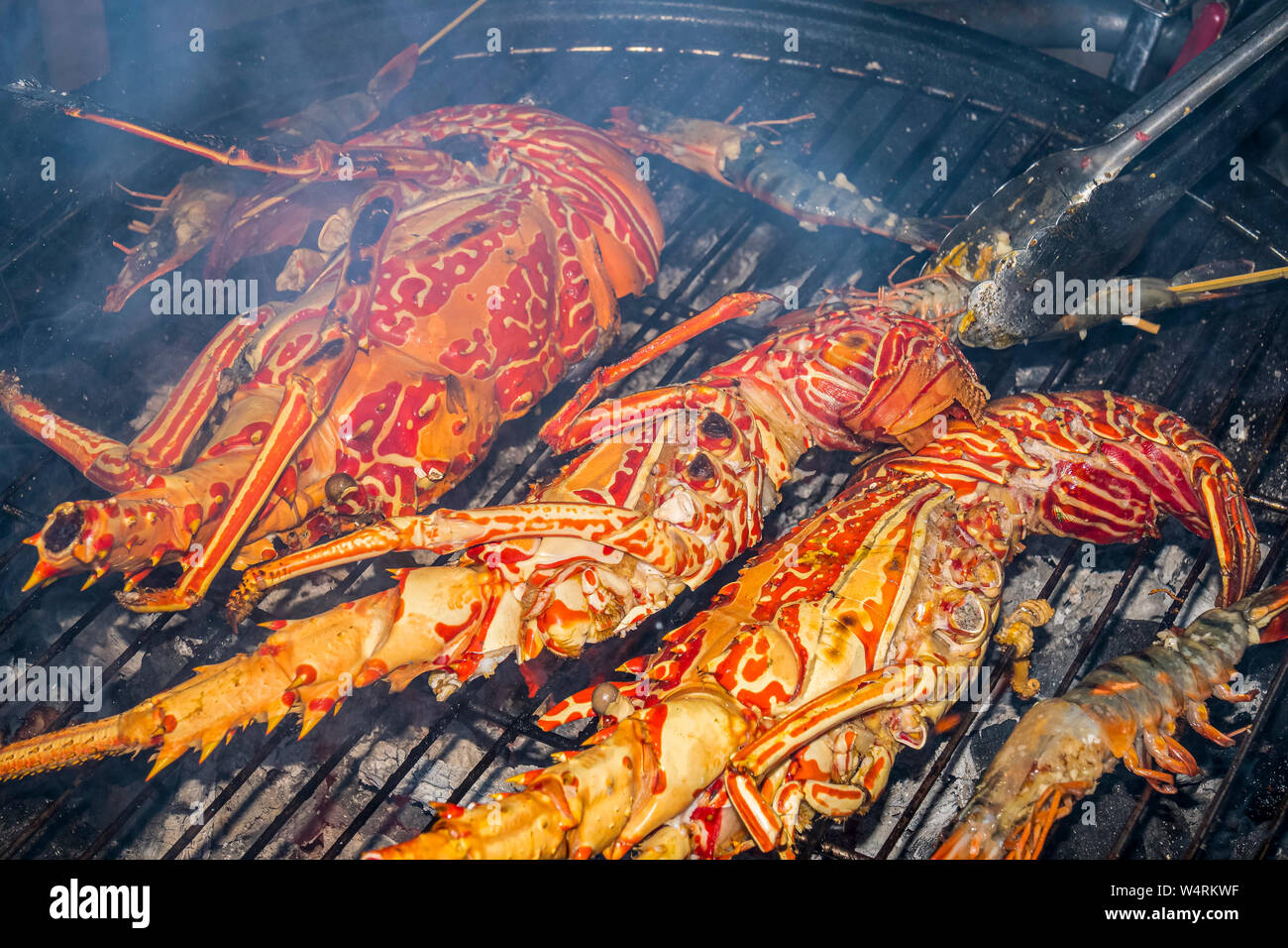 Lobsters on barbecue grill, Ubud, Bali, Indonesia Stock Photo Alamy
