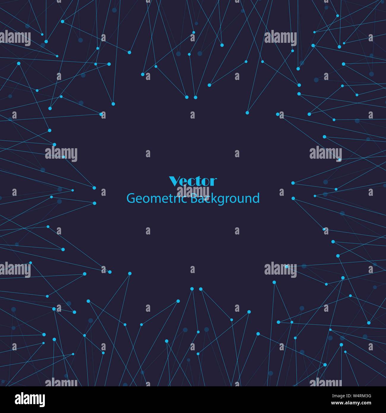 Geometric pattern with connected lines and dots. Vector illustration Stock Vector