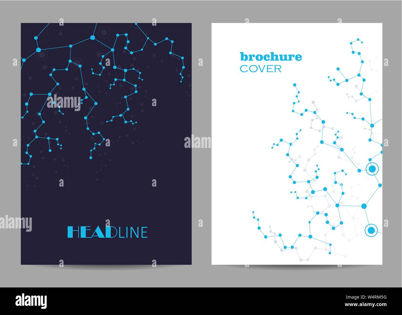 Modern vector templates for brochure cover in A4 size. Stock Vector