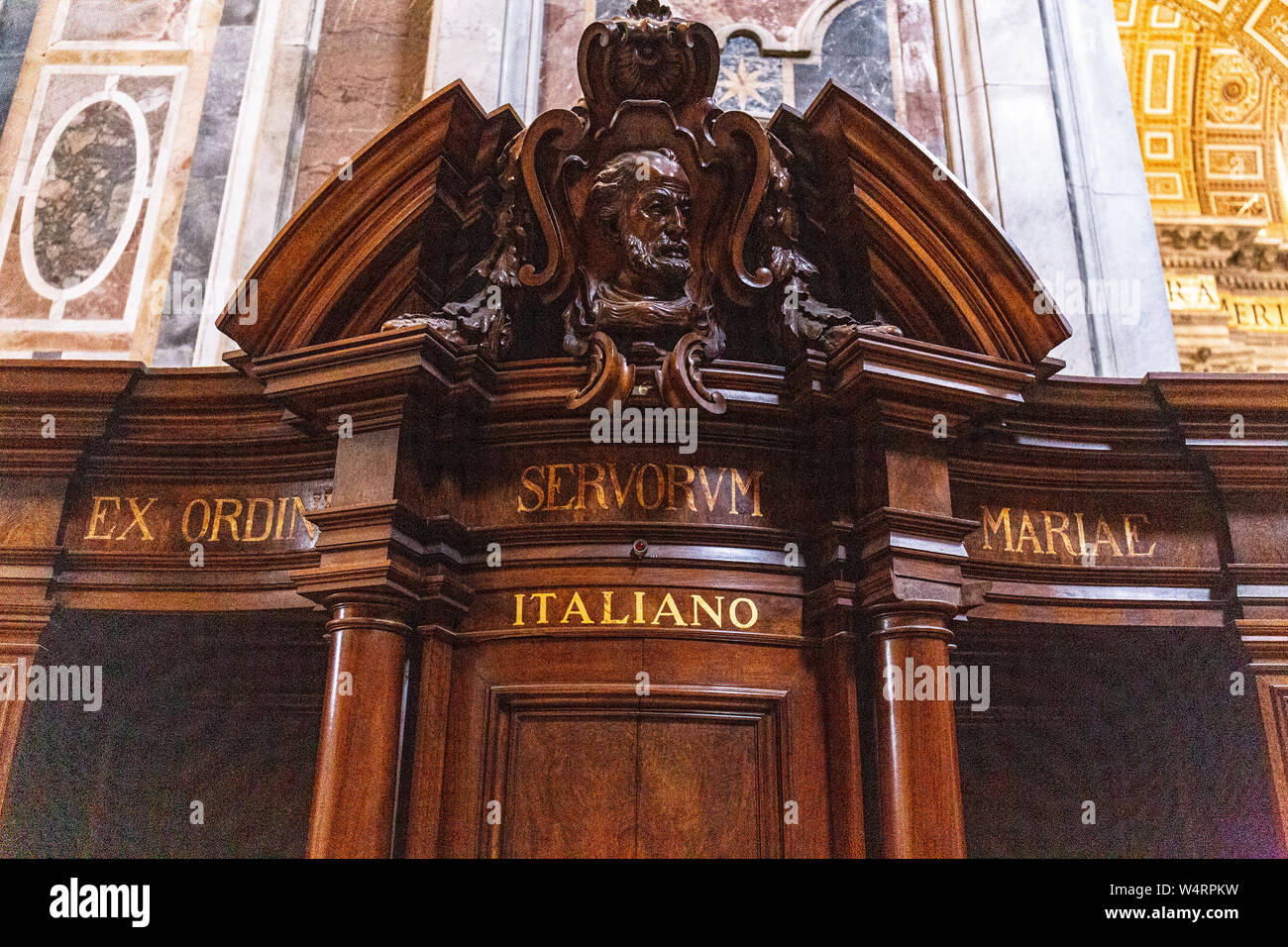 ROME, ITALY - JUNE 28, 2019: confession booth in basilica of St. Peter in Vatican Stock Photo
