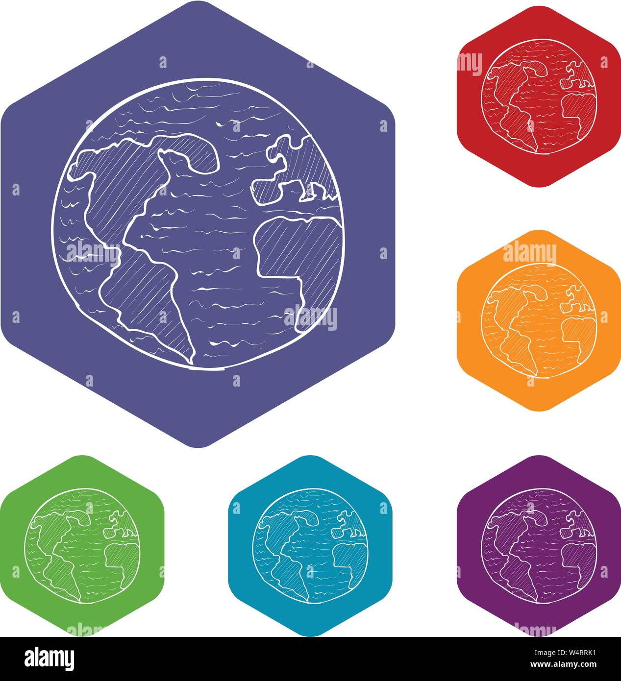Globe icons vector hexahedron Stock Vector