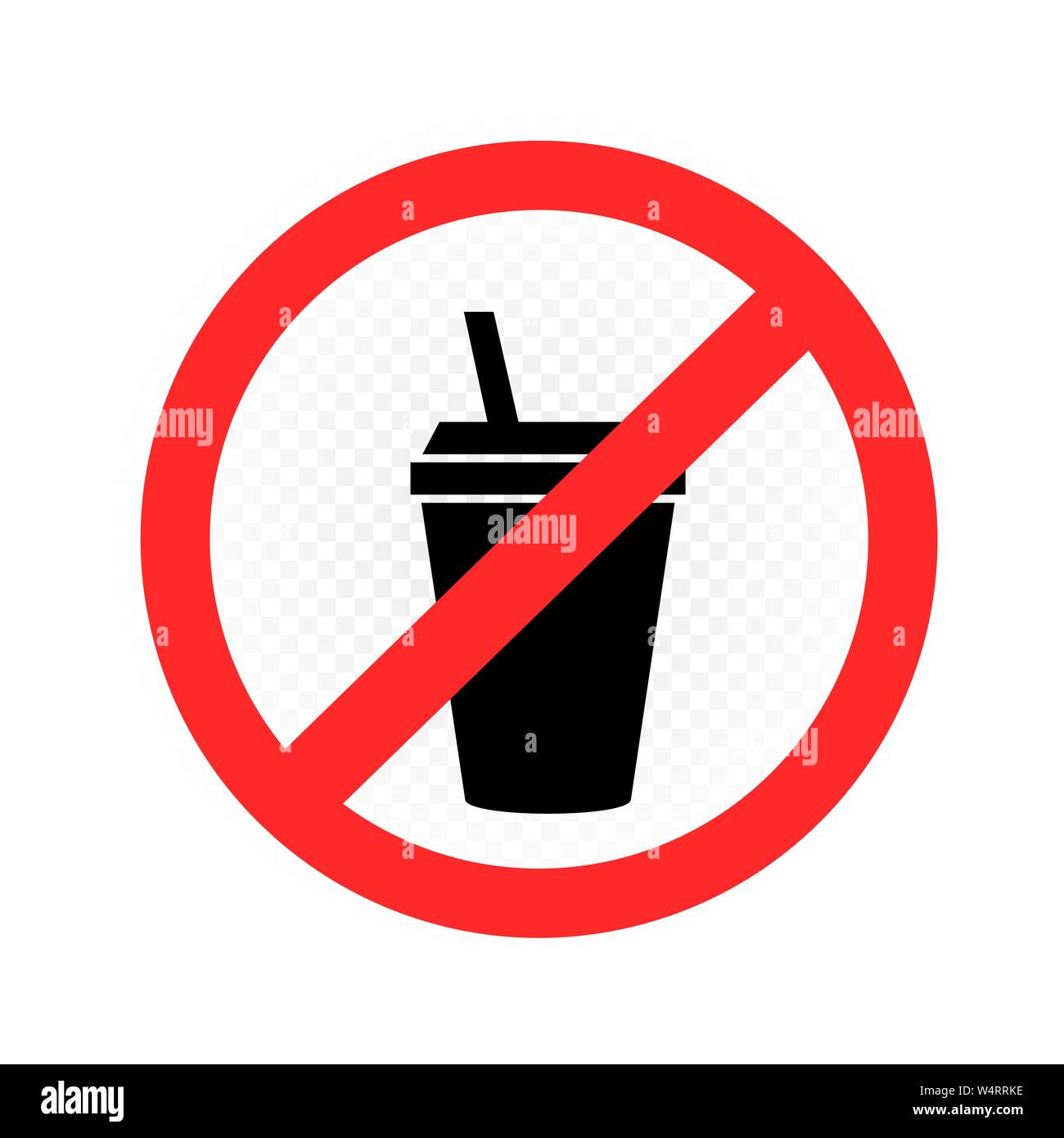 drinks in plastic cup prohibition sign Stock Vector