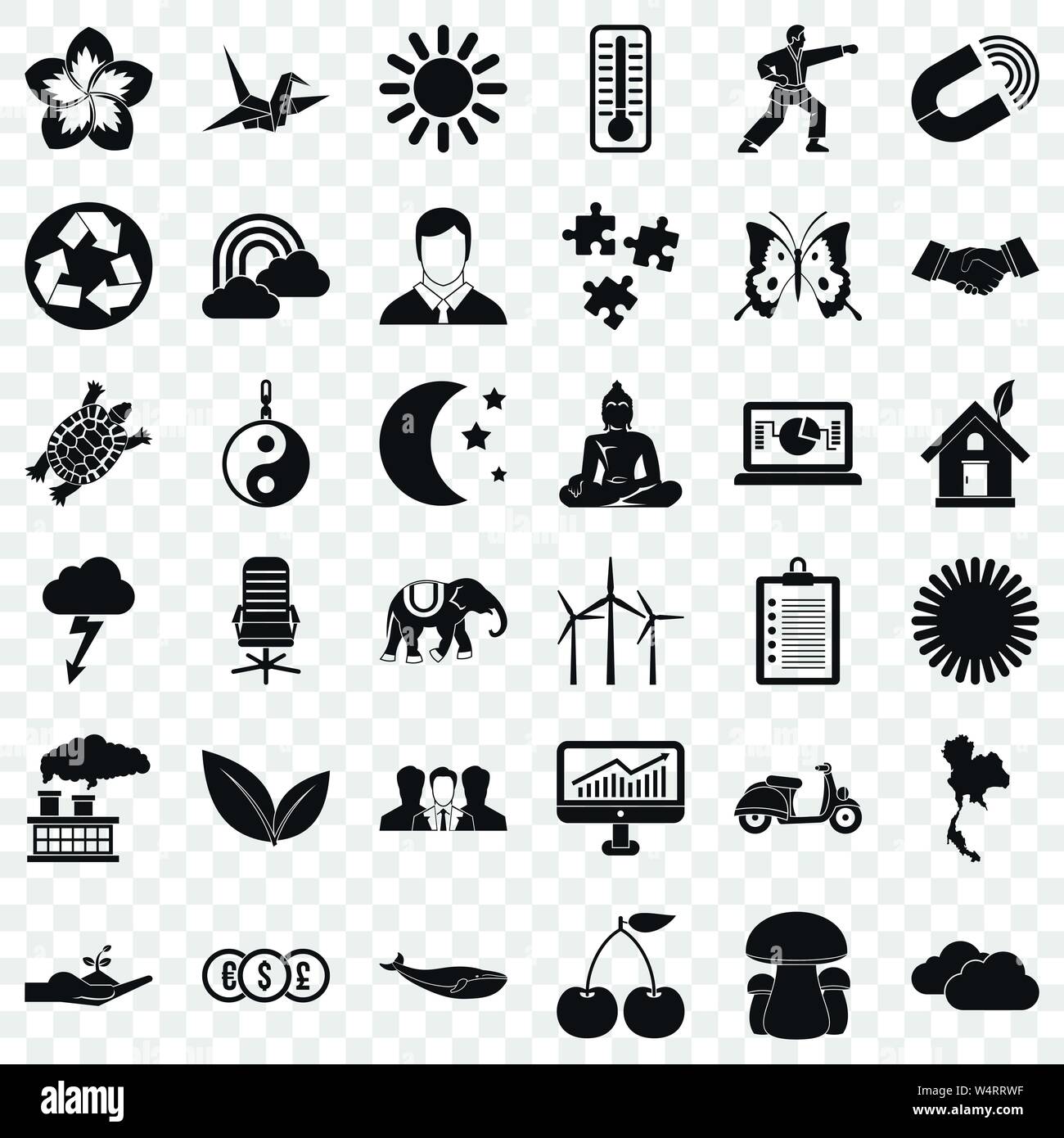 Rainbow icons set, simple style Stock Vector Image & Art - Alamy