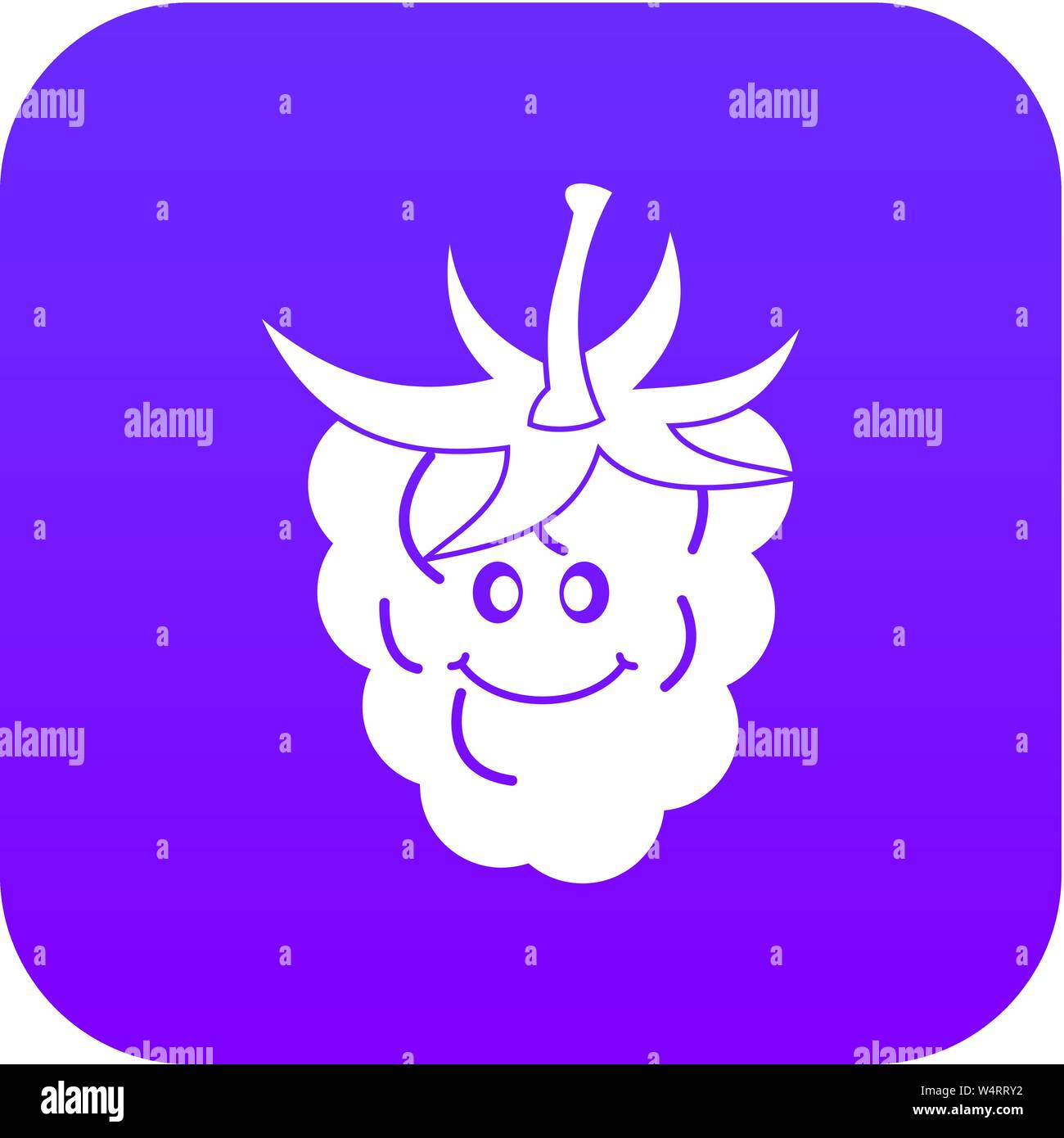 Ripe fresh smiling raspberry icon digital purple Stock Vector Image ...