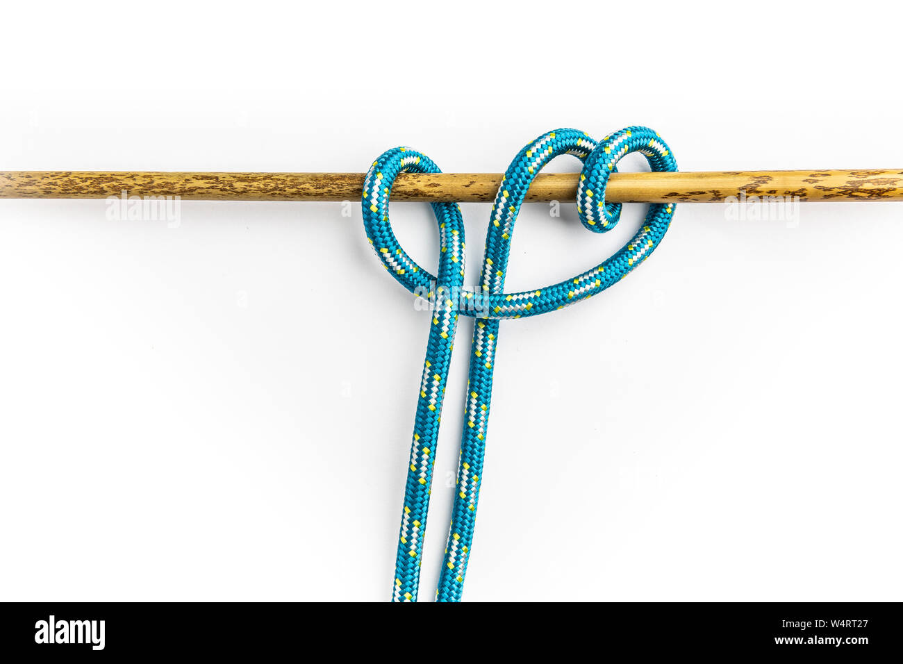 Rolling Hitch Knot isolated on white background. Rope node Stock Photo Alamy