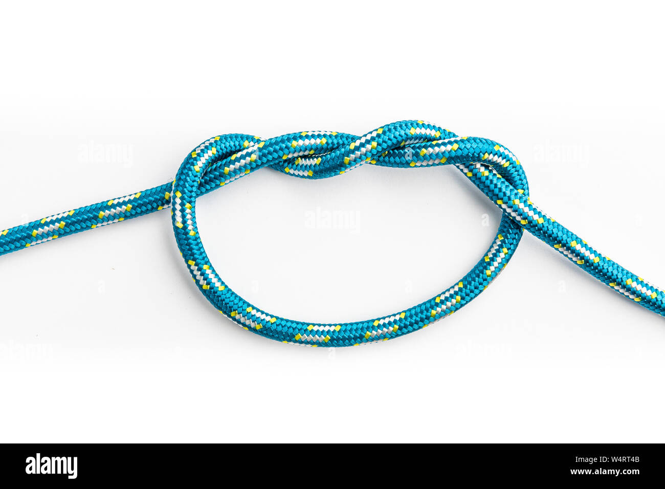Triple Overhand Knot on white background. Rope node Stock Photo Alamy