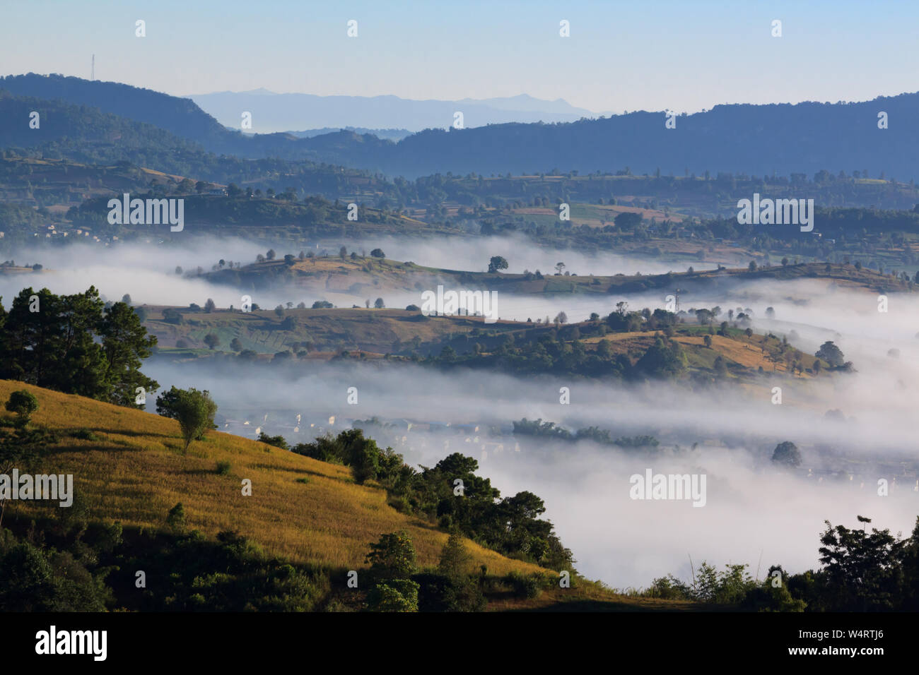 Kalaw View Views of the rollings hills of Kalaw highlands area, Myanmar Stock ...