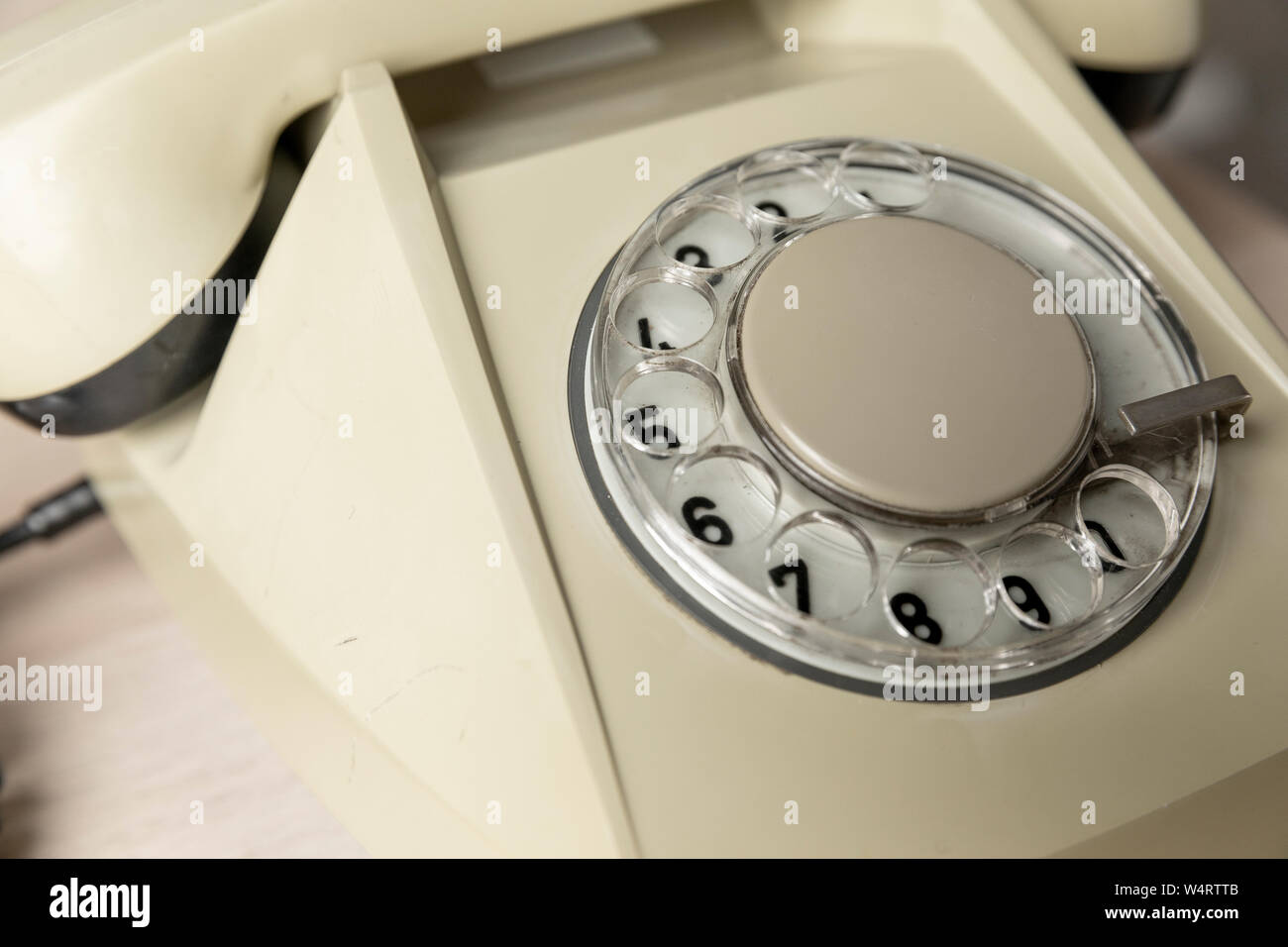 Old bakelite, telephone on the table. Detail. Close up Stock Photo Alamy