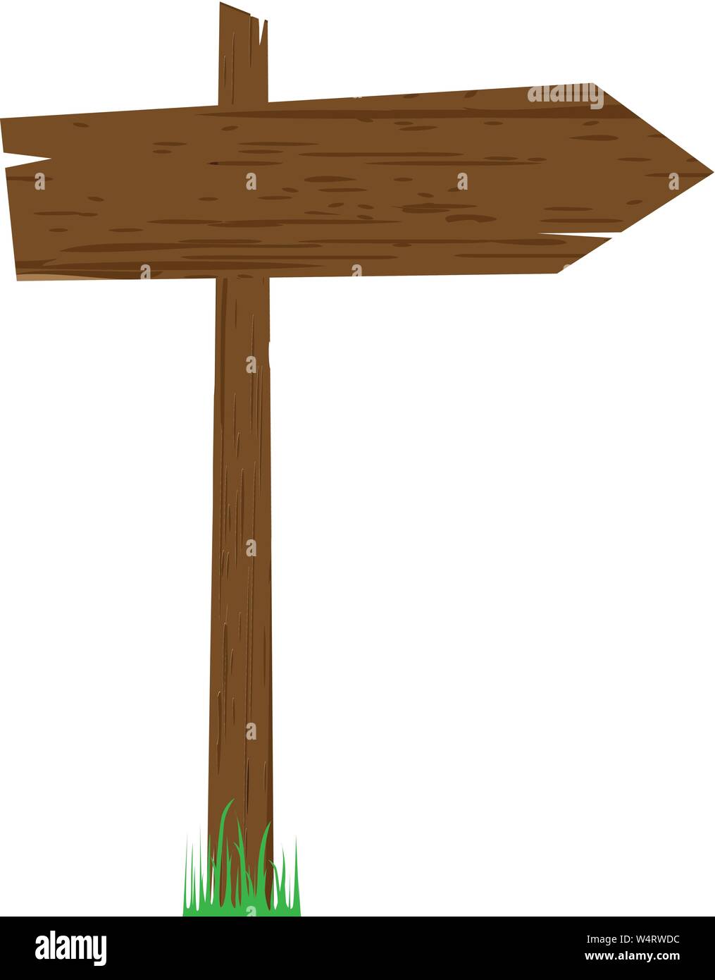 Wooden sign on a grass vector illustration isolated Stock Vector Image ...