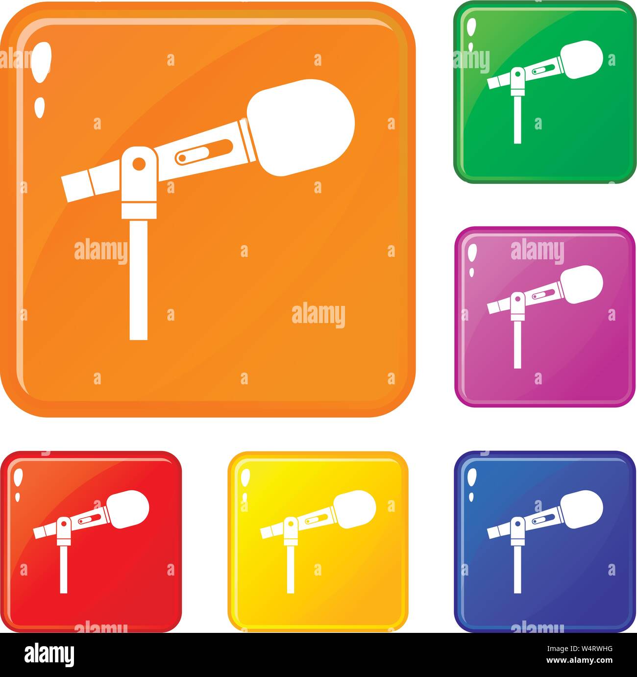 Microphone icons set vector color Stock Vector Image & Art - Alamy