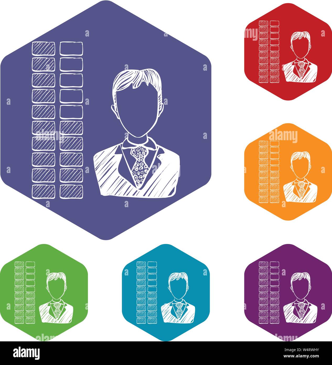Business icons vector hexahedron Stock Vector