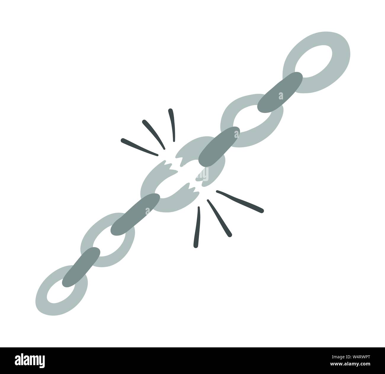 Vector Hand Drawn Illustration Of Chains Are Broken Colored Flat Style Stock Vector Image And Art