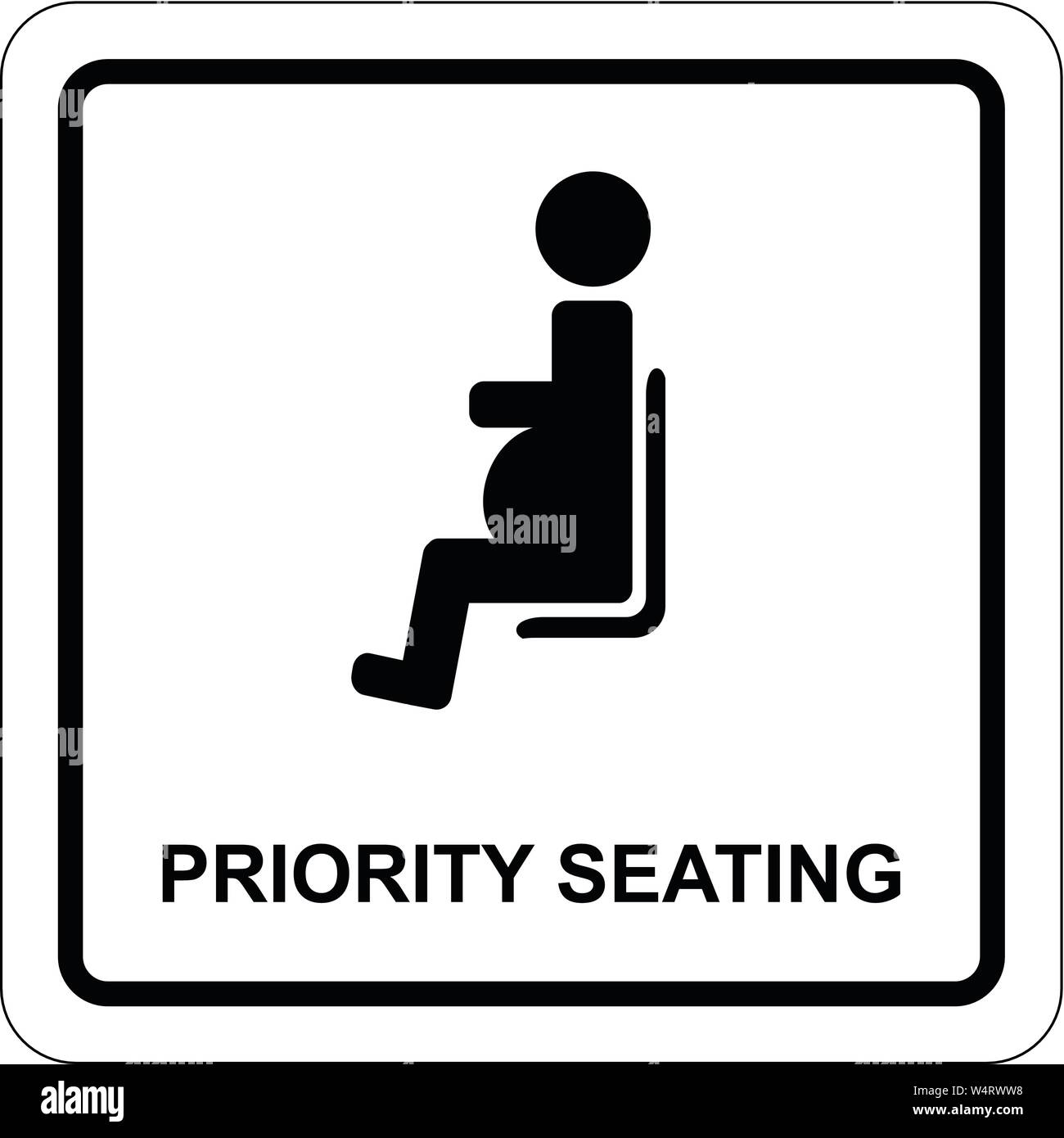 Priority seating for pregnant women and children, special place icons Stock Vector