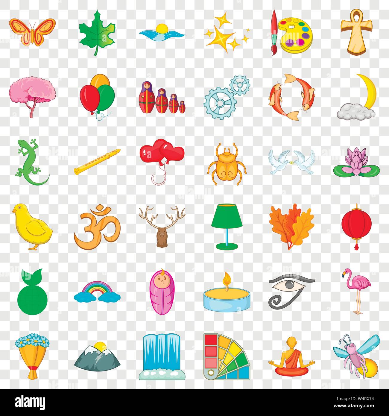 Flower icons set, cartoon style Stock Vector Image & Art - Alamy