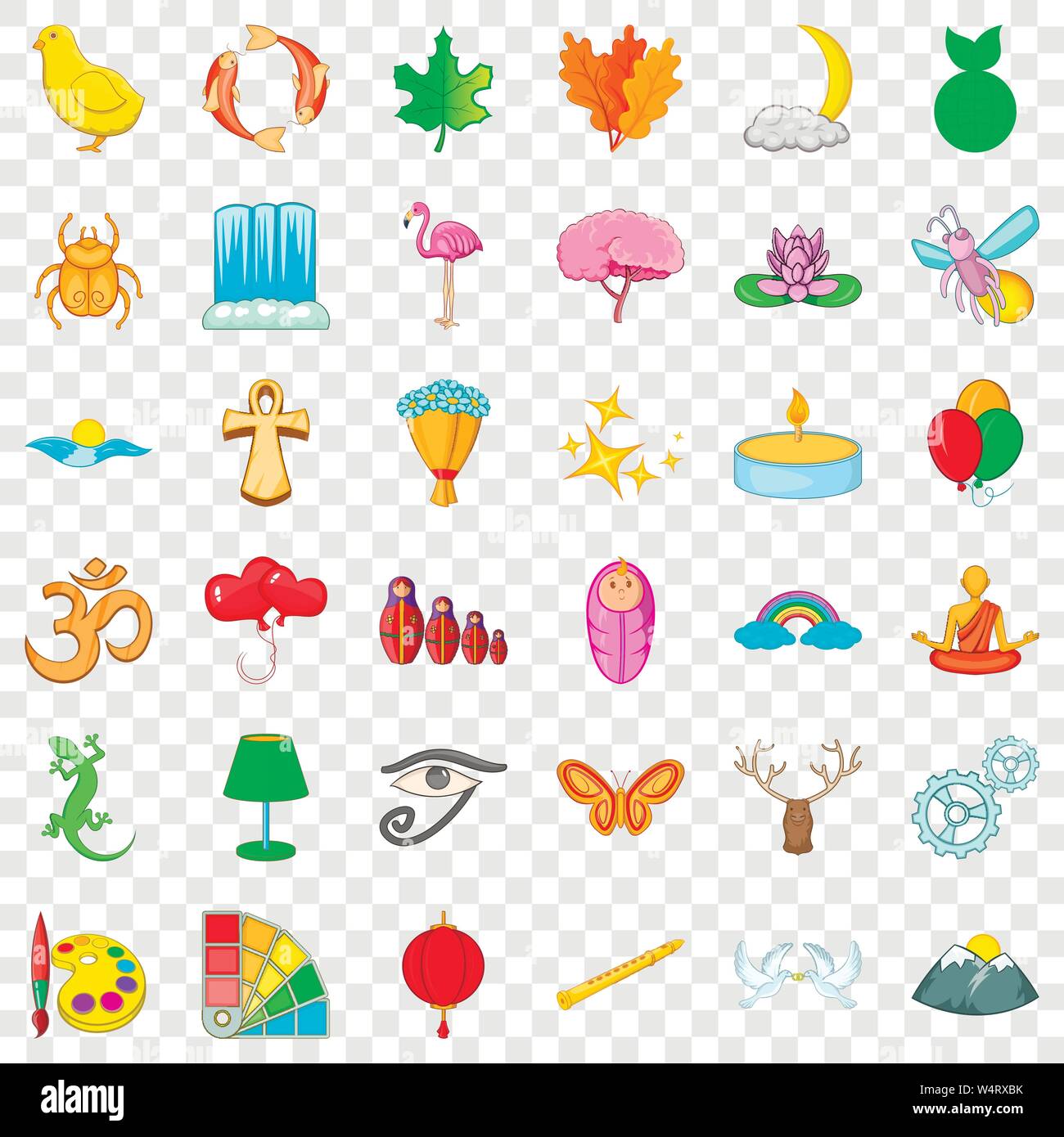 Autumn leaf icons set, cartoon style Stock Vector Image & Art - Alamy