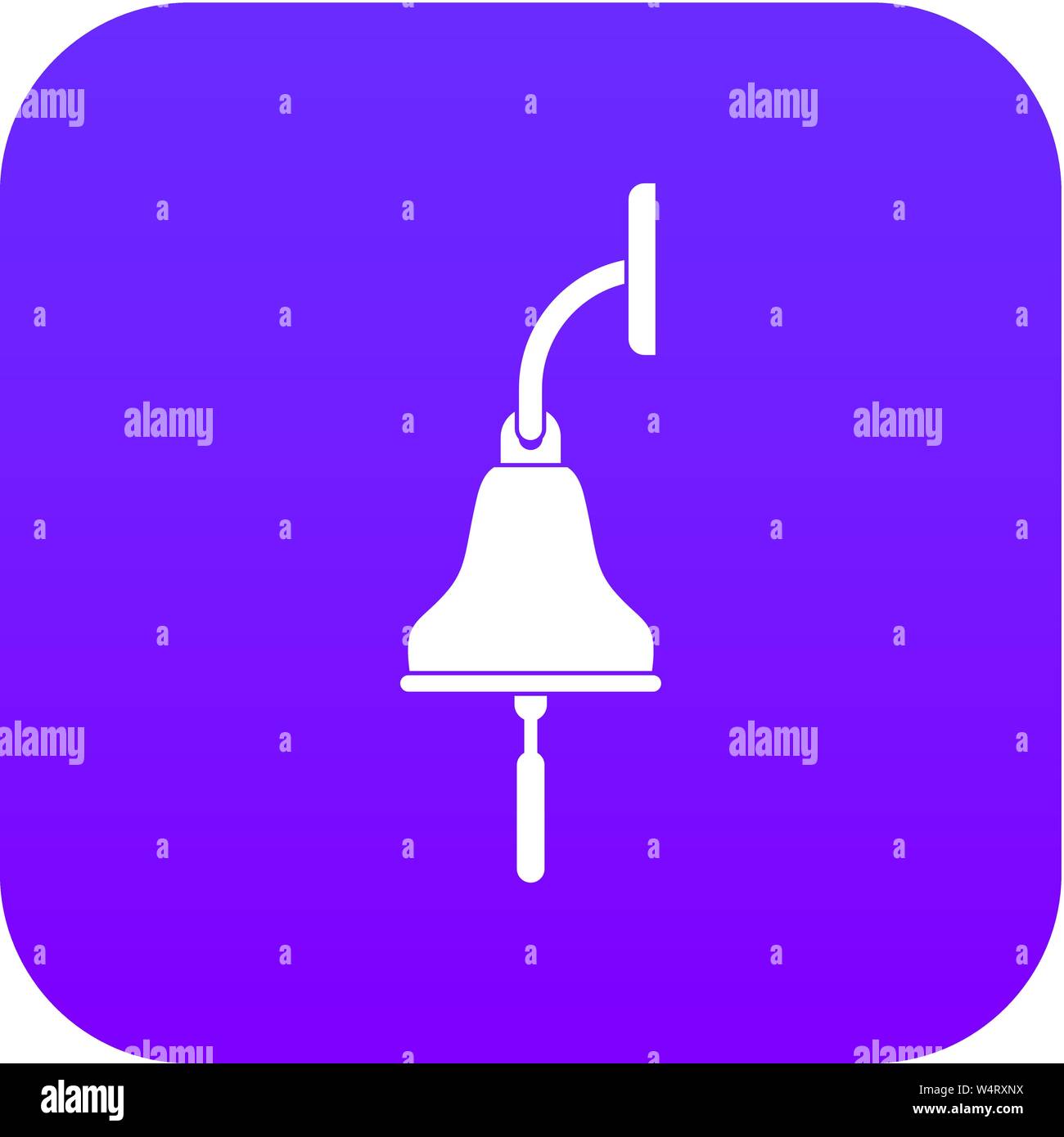 Ship bell icon digital purple Stock Vector