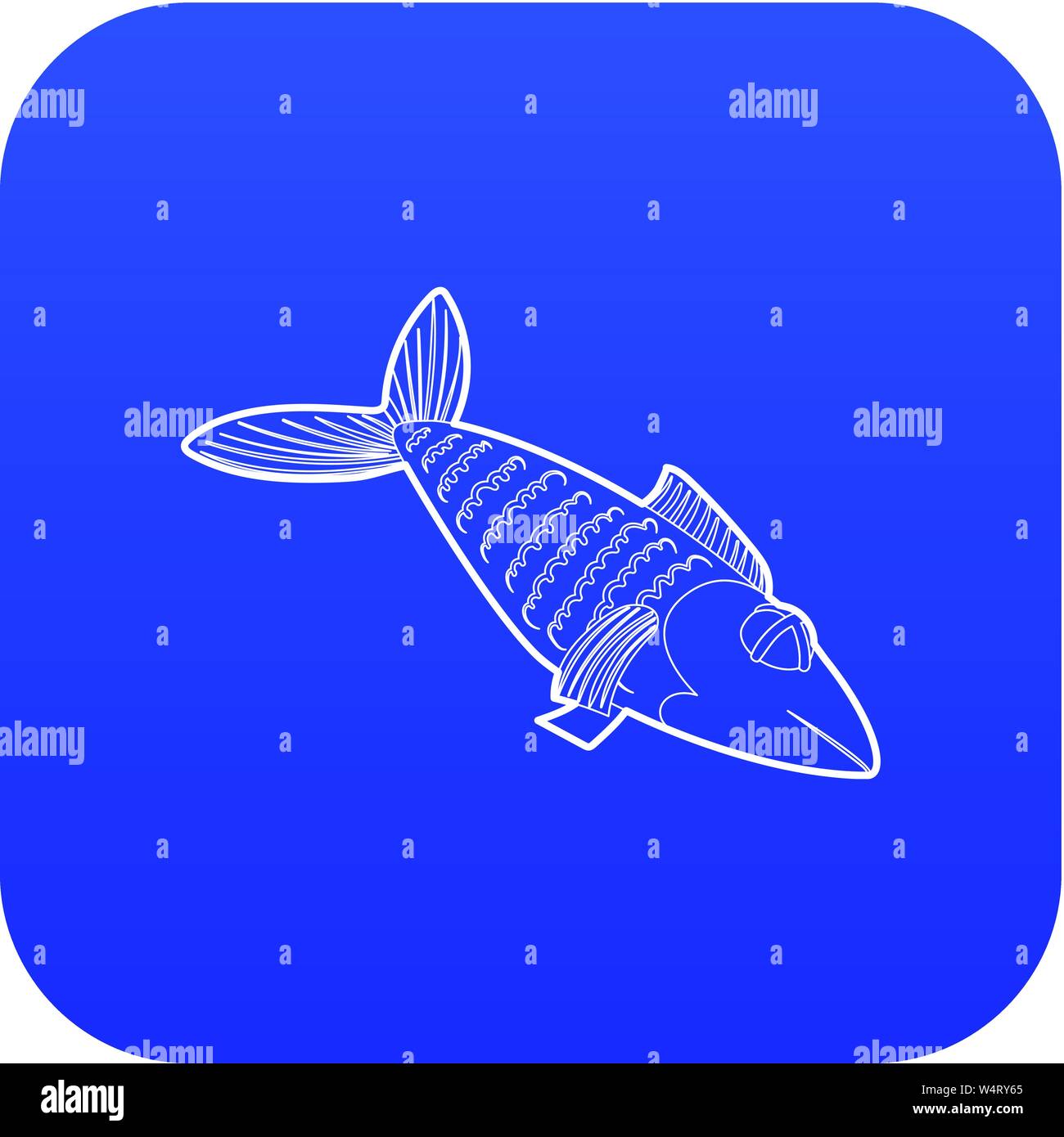 Fish icon blue vector Stock Vector Image & Art - Alamy
