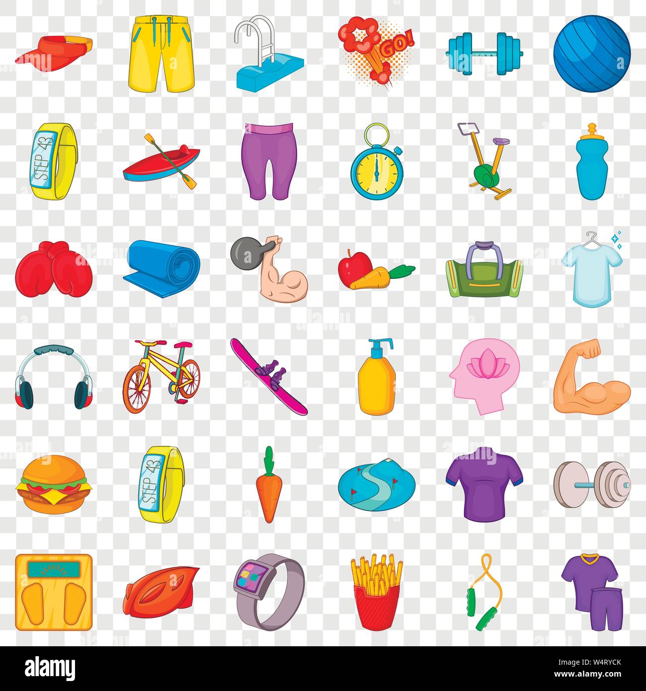 Swimming icons set, cartoon style Stock Vector Image & Art - Alamy