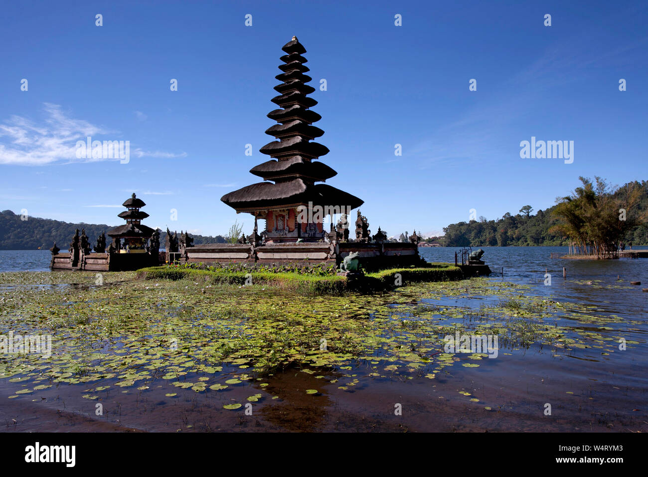 Pura Ulun Danu Beratan Temple on a lake, Bali, Indonesia Stock Photo