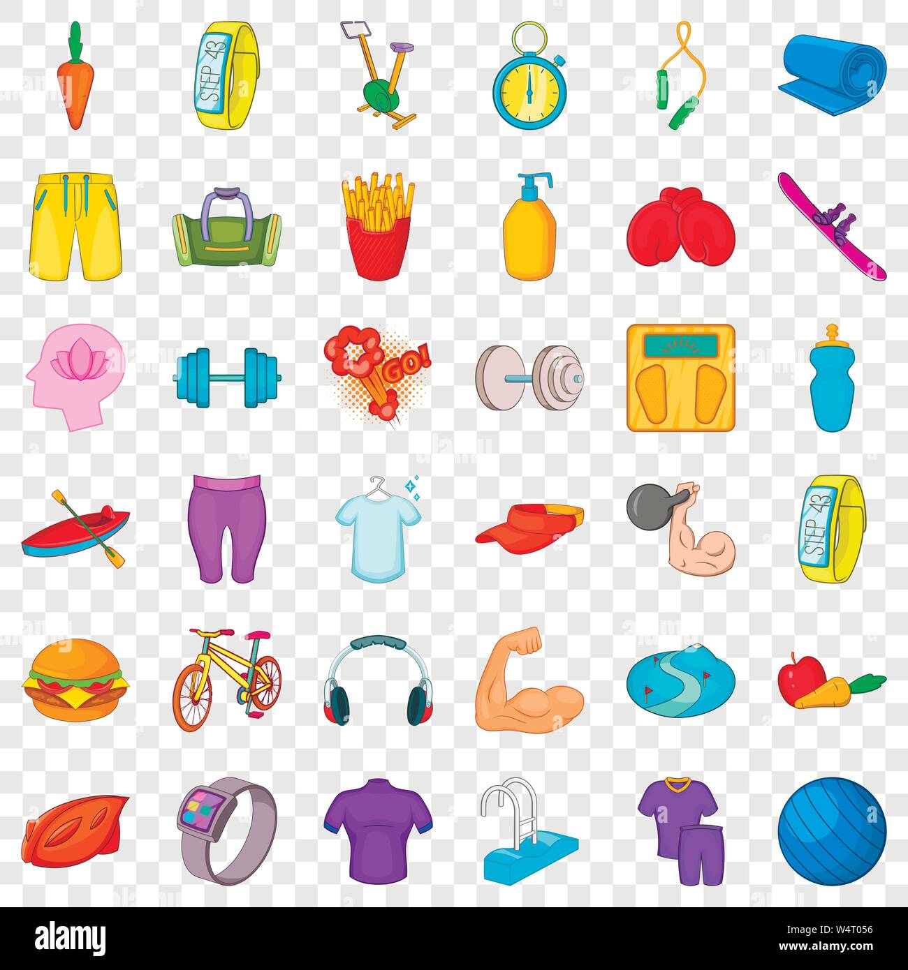 Athlete icons set, cartoon style Stock Vector Image & Art - Alamy