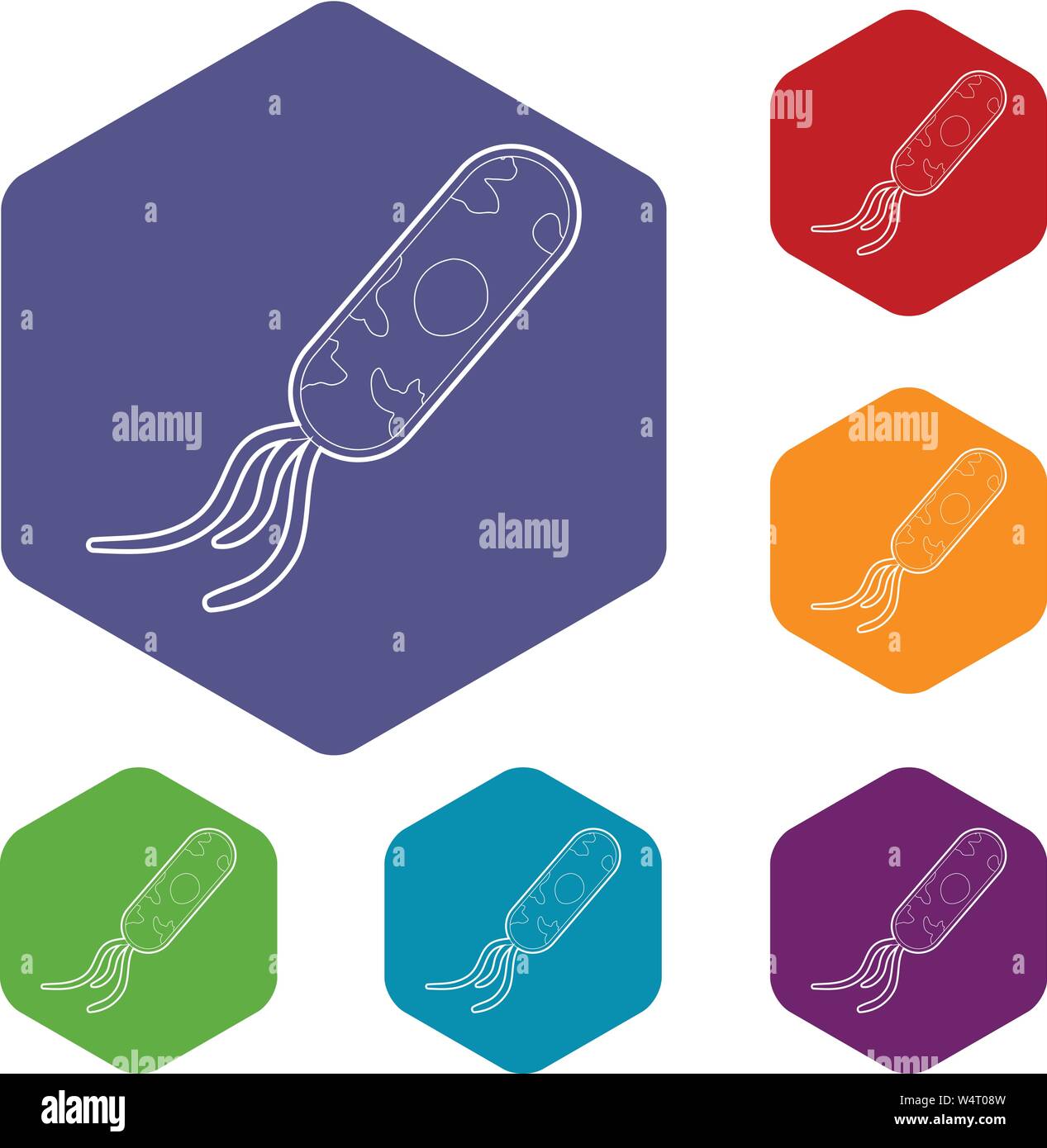 Microbe icons vector hexahedron Stock Vector