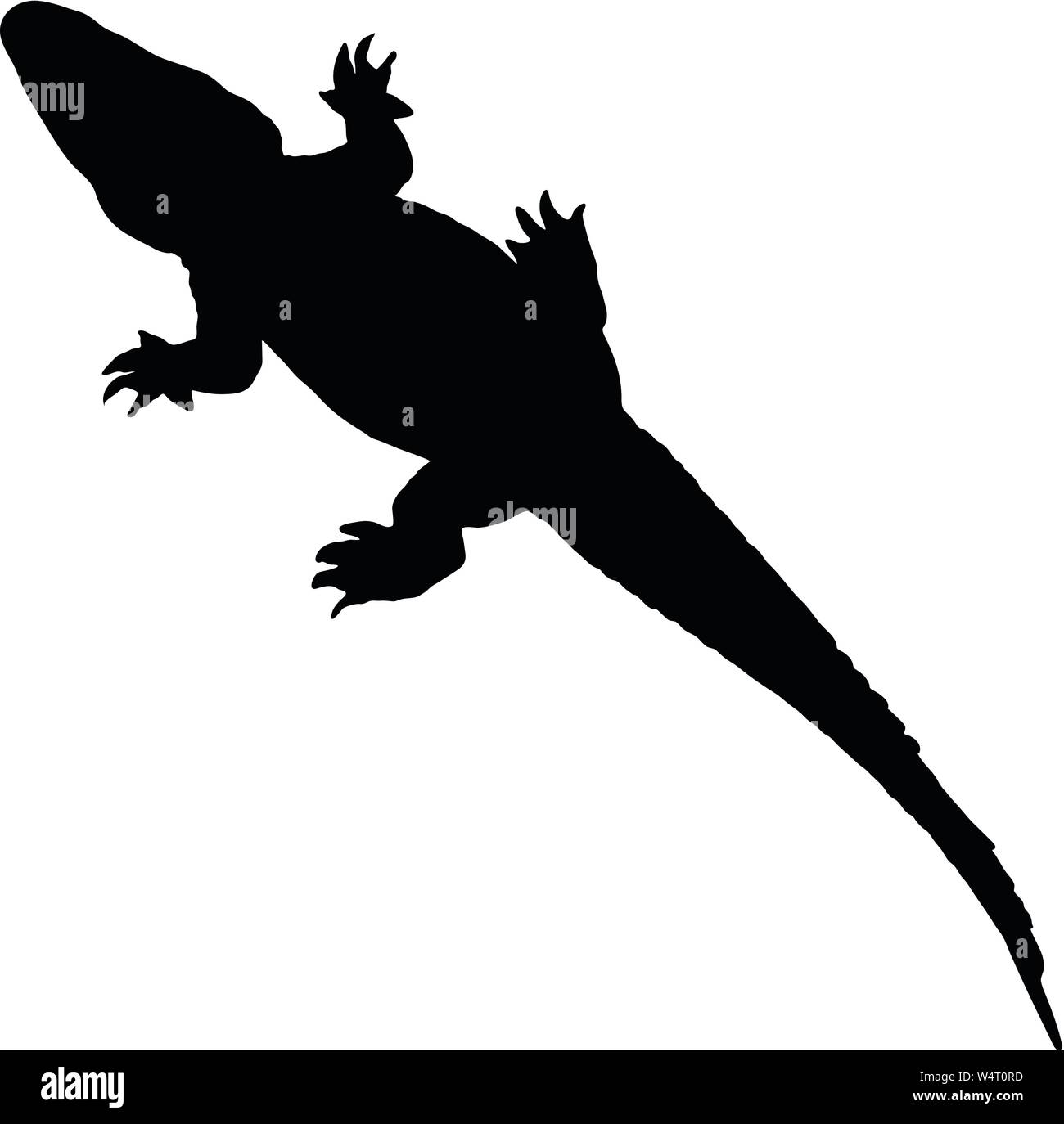Vector illustration of alligator silhouette isolated on white Stock Vector