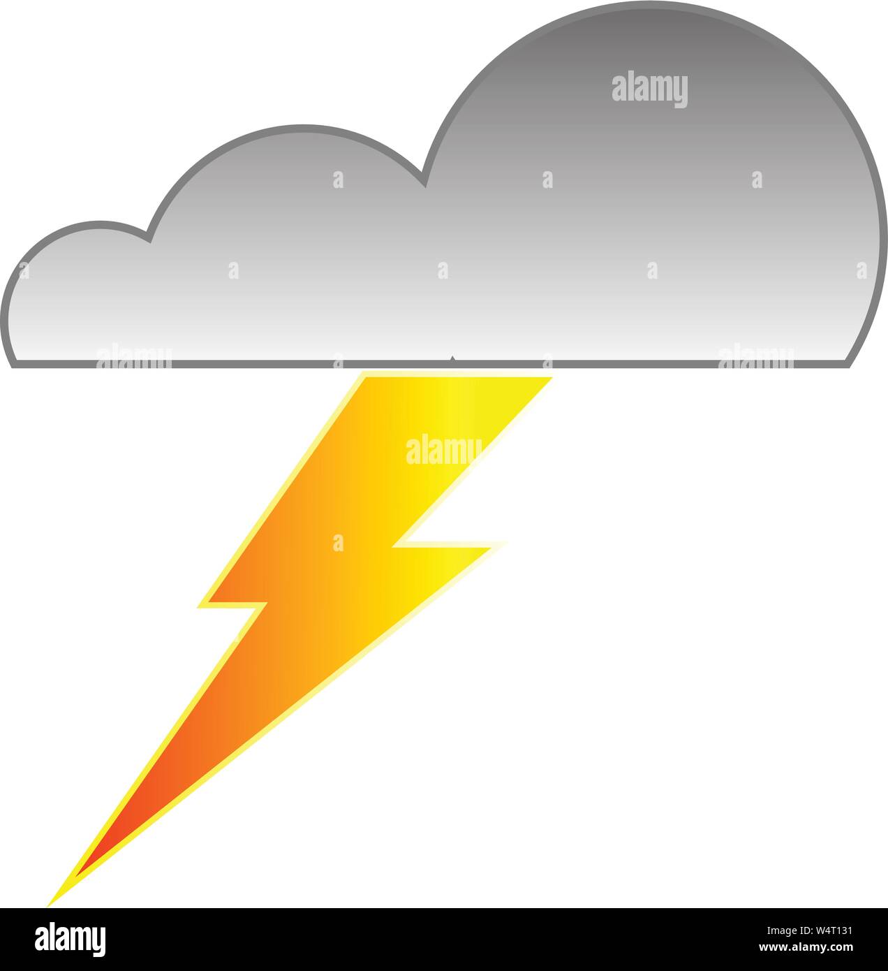 Cloud with rain and lightning bolt vector illustration Stock Vector