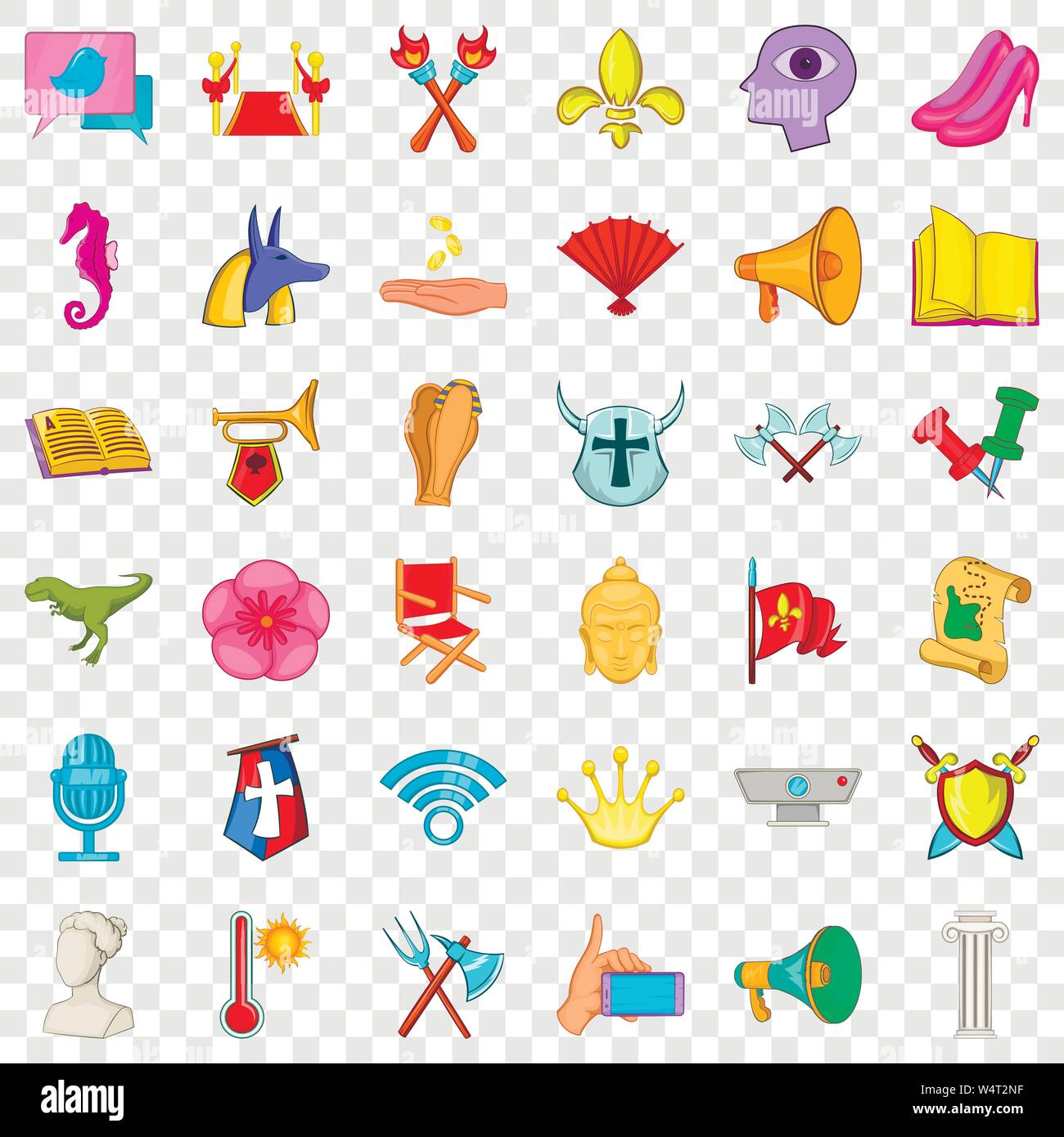 Show icons set, cartoon style Stock Vector