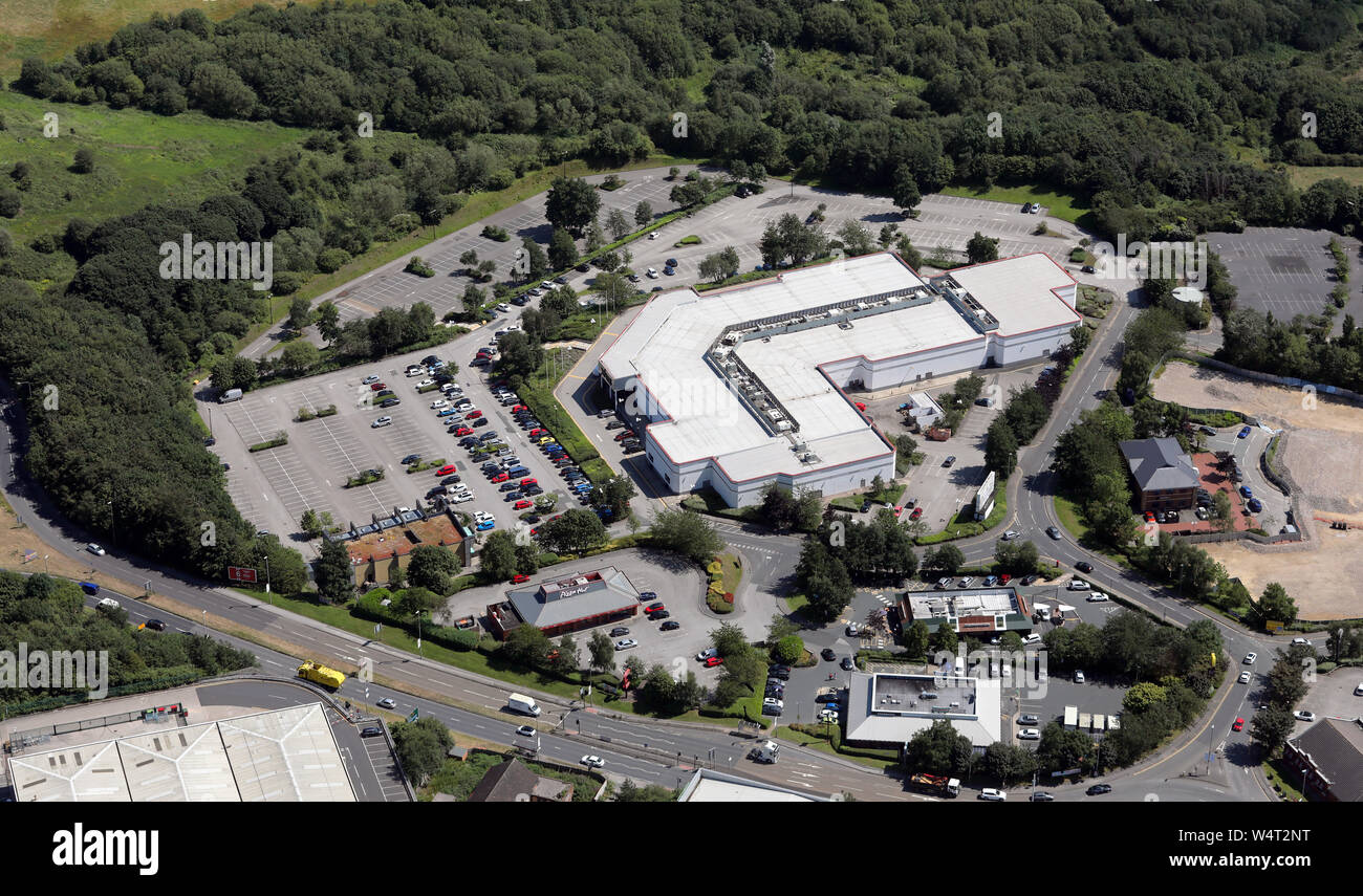 aerial view of the Showcase Cinema de Lux Leeds, Birstall, Batley WF17 9TB Stock Photo