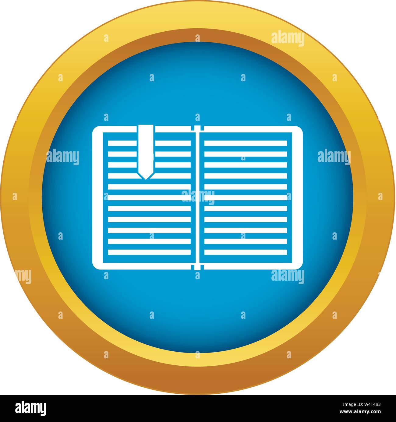 Open book with a bookmark icon blue vector isolated Stock Vector Image ...
