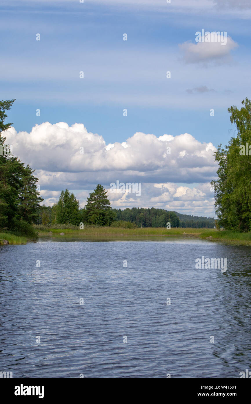 Landscape of Kuopio Lakes at Summer Stock Photo