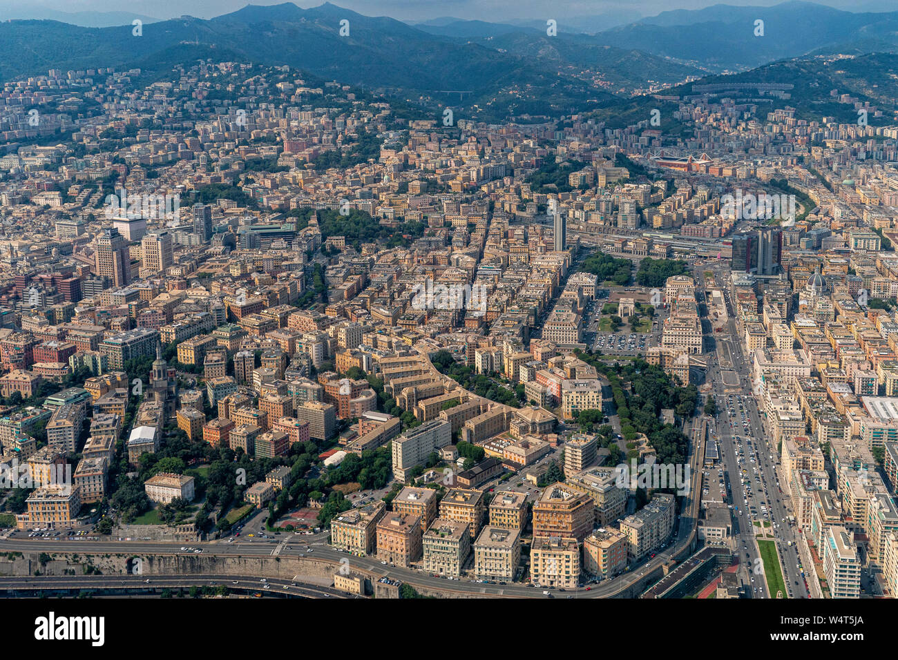 Genoa View Genoa skyline top view hi-res stock photography and images - Alamy