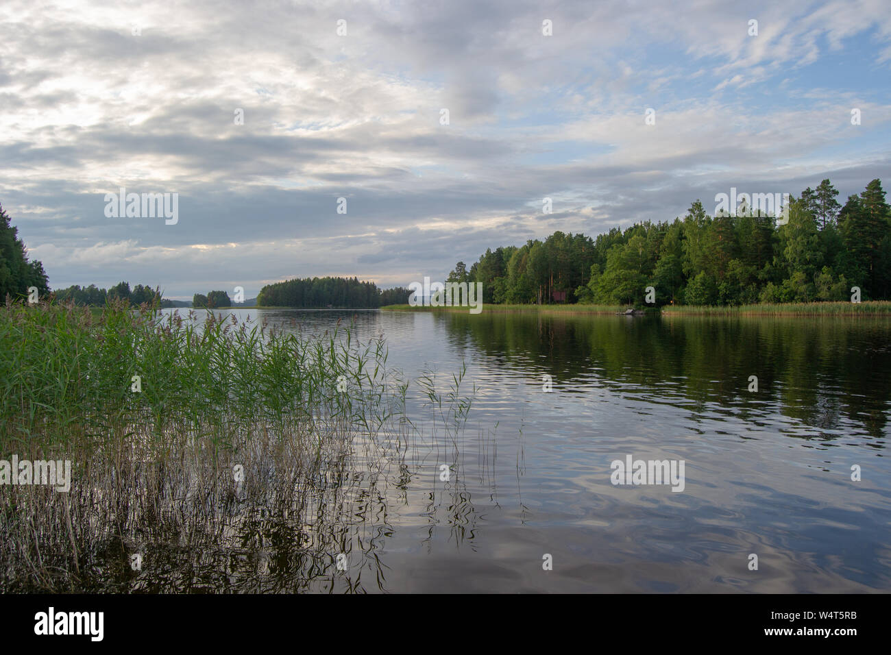 Landscape of Kuopio nature at cloudy day summer Stock Photo