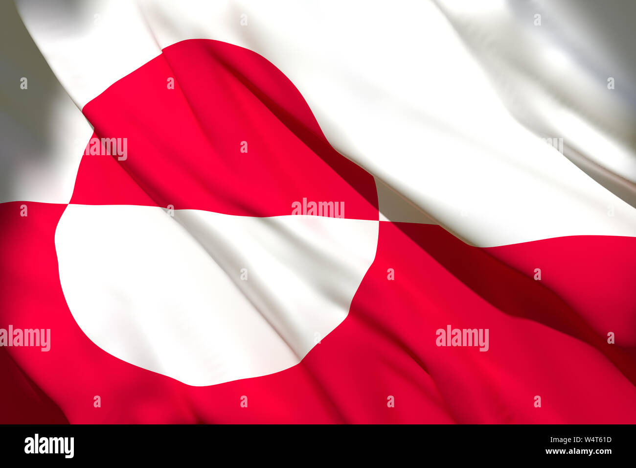 3d rendering of Greenland flag waving Stock Photo - Alamy