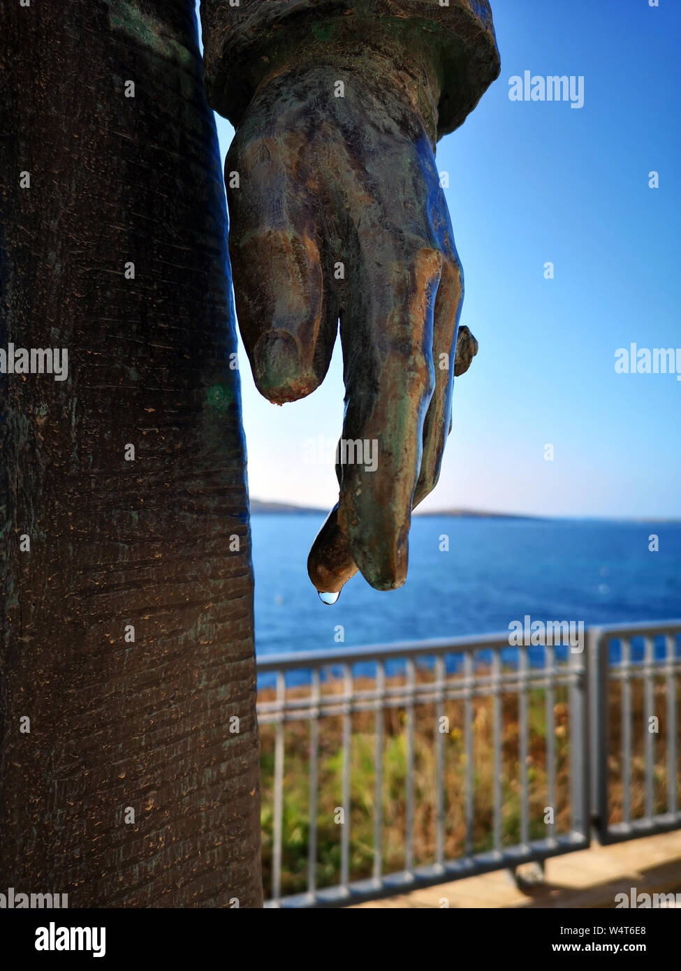 Close-up of a hand of the statue of the Countess Anna Bugeja, Bugibba, Malta Stock Photo