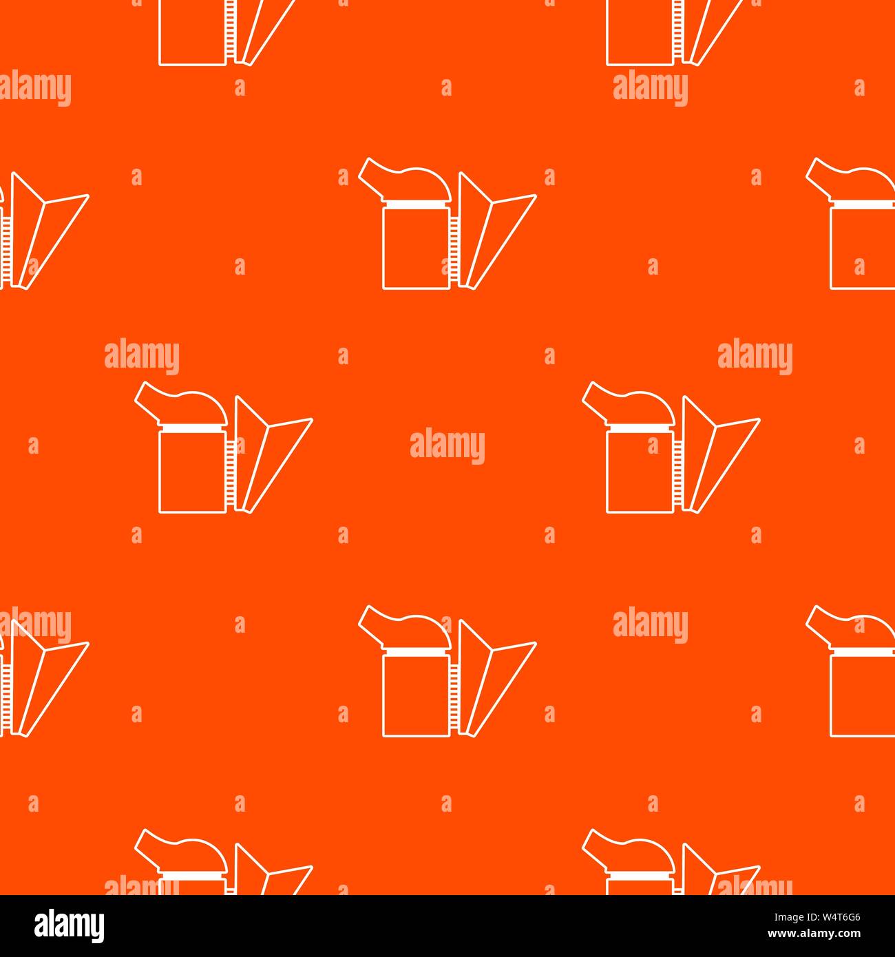 Beehive smoker pattern vector orange Stock Vector