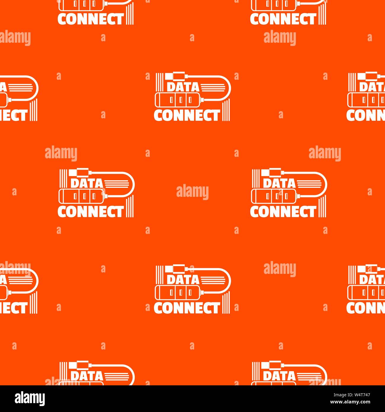 Data connect pattern vector orange Stock Vector
