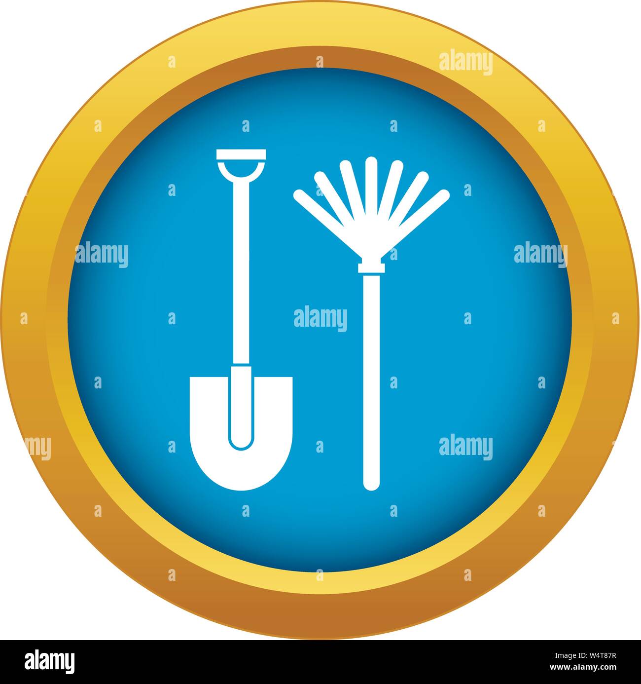 Rake and shovel icon blue vector isolated Stock Vector Image & Art Alamy