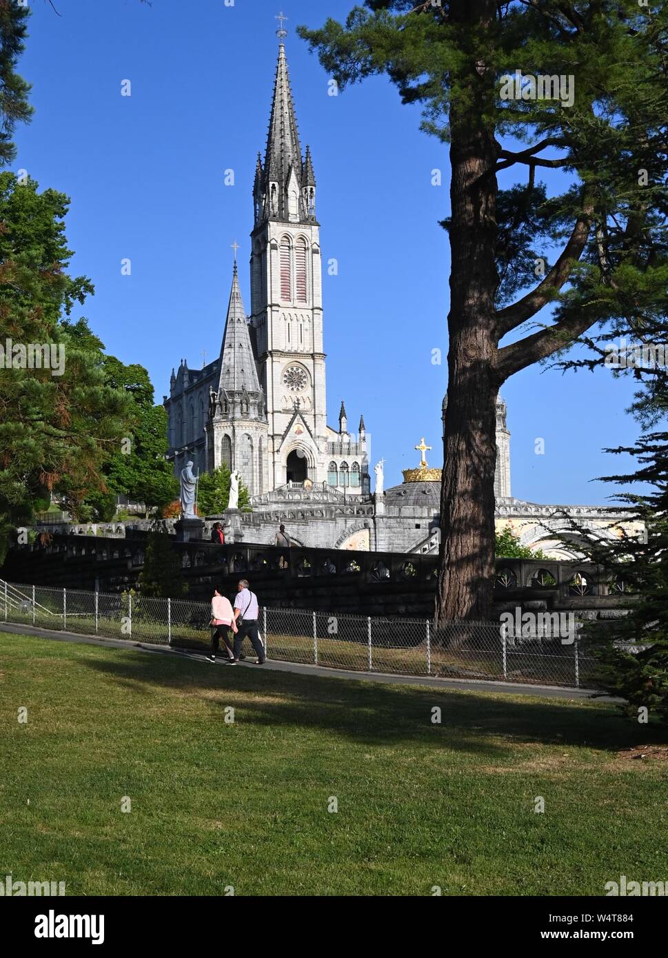 Basilicas in Lourdes,  Hautes Pyrenees, France Stock Photo