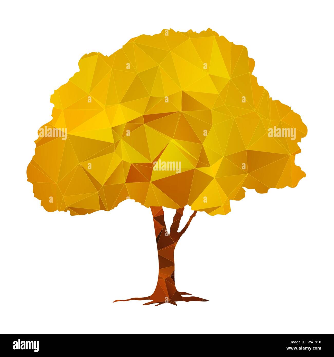 Autumn polygonal tree isolated on white background vector Stock Vector