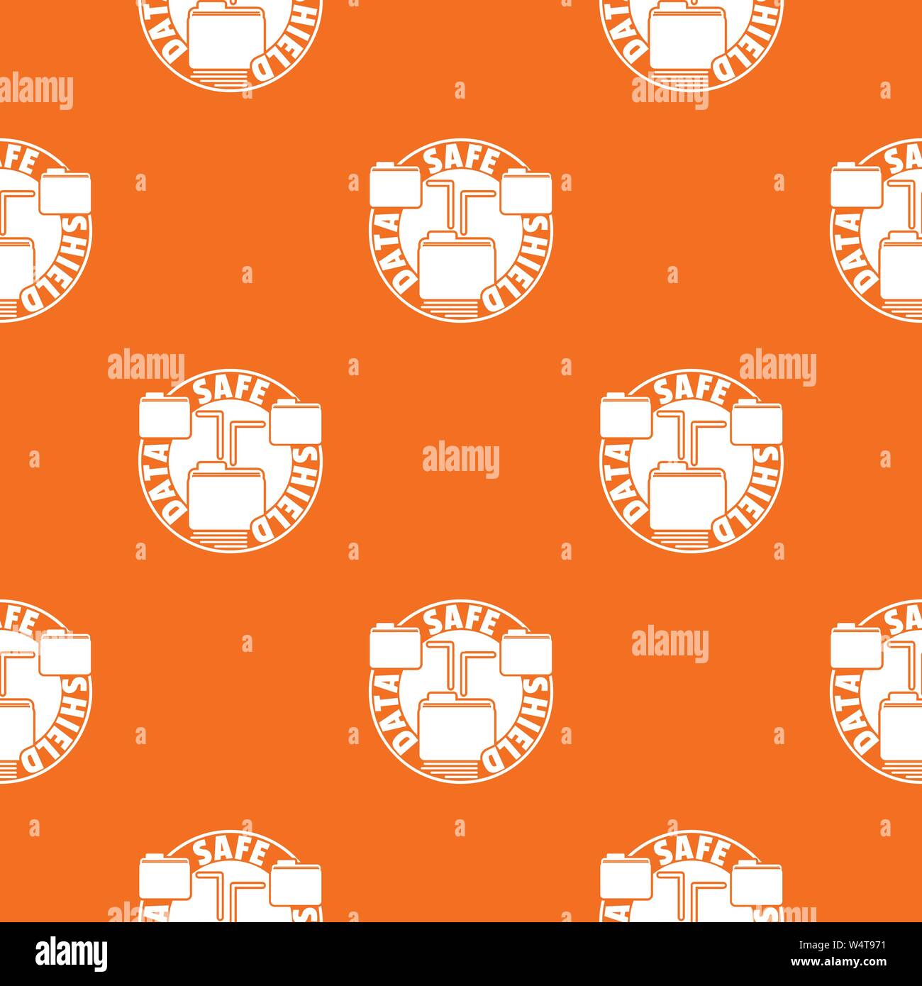 Data save shield pattern vector orange Stock Vector