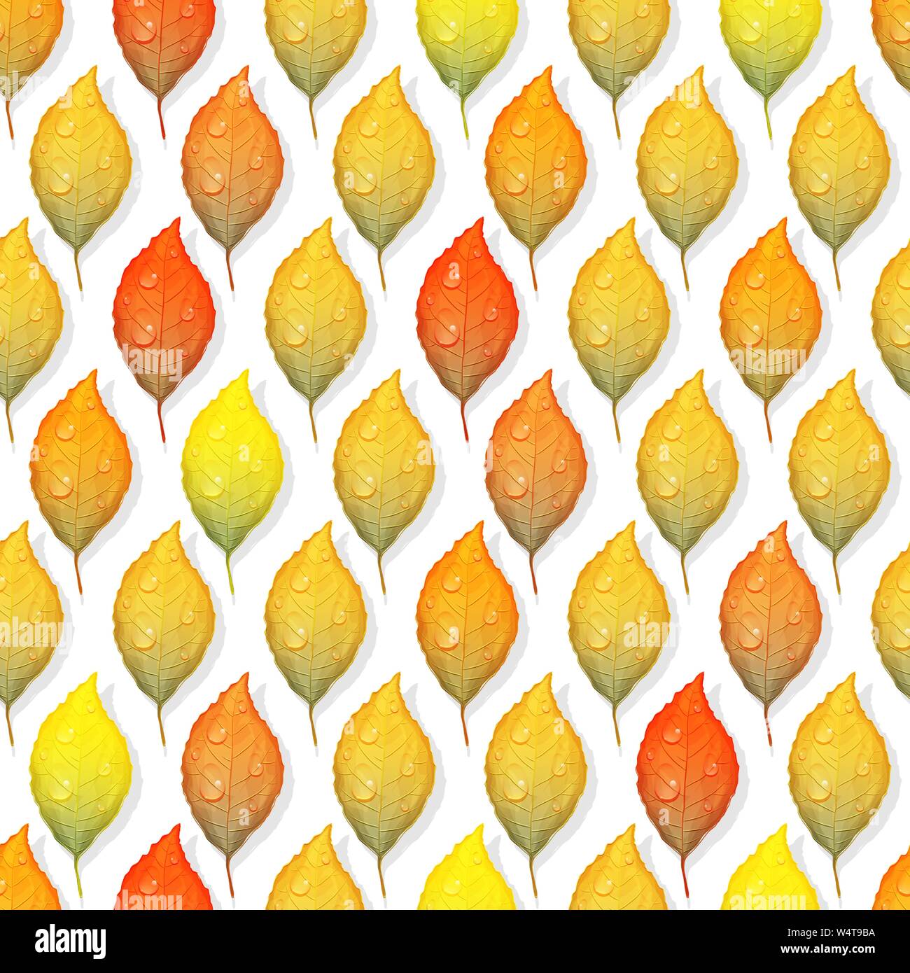 Colorful autumn leaves seamless pattern background. Vector illustration Stock Vector
